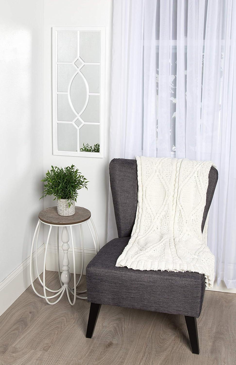 13" x 30" Cassat Framed Wall Accent Mirror White - Kate and Laurel