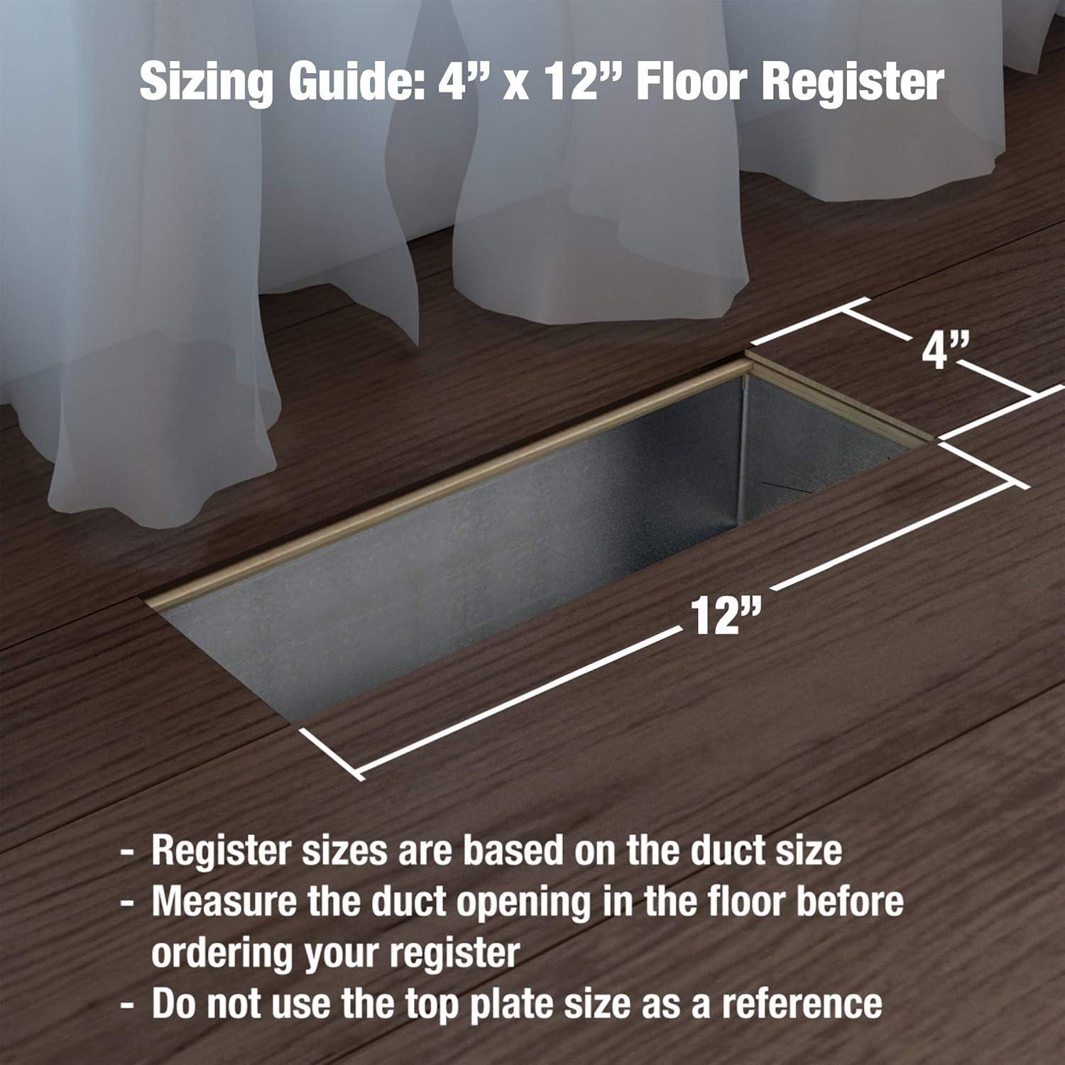 Imperial 4-inch x 12-inch White Plastic Louvered, Floor Register, Rectangular, Household Vent Cover