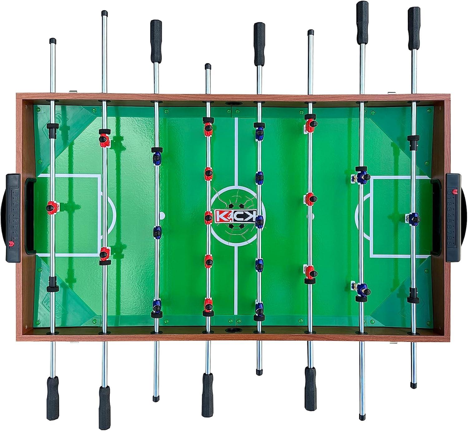 KICK Trio 48″ 3-in-1 Multi Game Table (Brown) - Game Table Set - Billiards, Air-Hockey, and Foosball