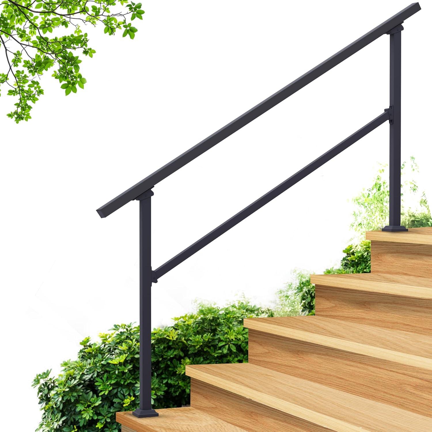 CR Home Hand Rails for Outdoor Steps for Porch, Deck, & Balcony Railing