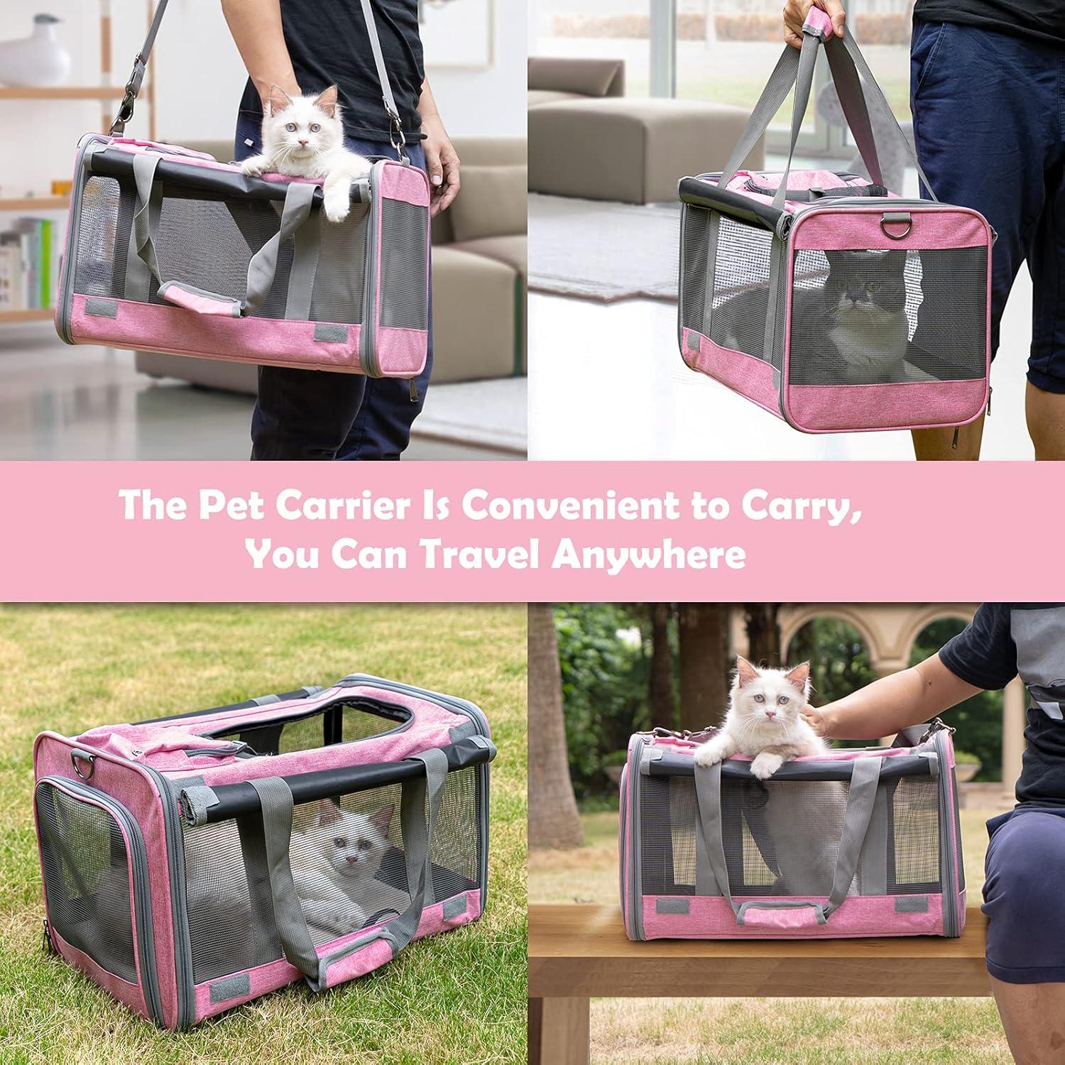 Dog Soft-Sided Carriers Cat Soft-Sided Carriers Dog Carriers Cat Travel Carrier Dog Travel Bag Reptile Carrier Squirrel Carrier Guinea Pig carrierLarge Pink