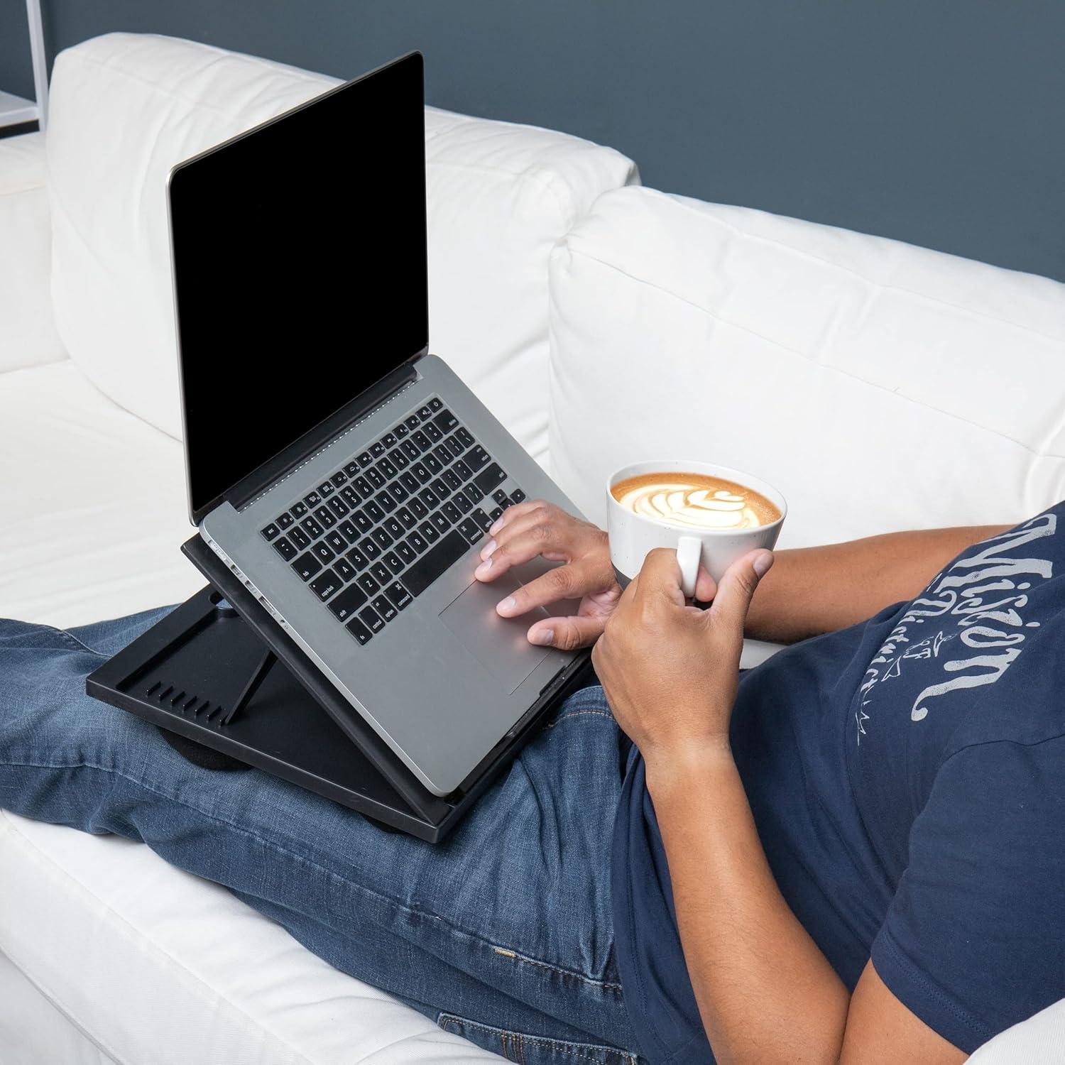 Mind Reader Mind Reader Lap Desk Laptop Stand, Bed Tray, Collapsible, Cushion, Portable, Dorm, Plastic, 14.75"L x 11"W x 7.3"H