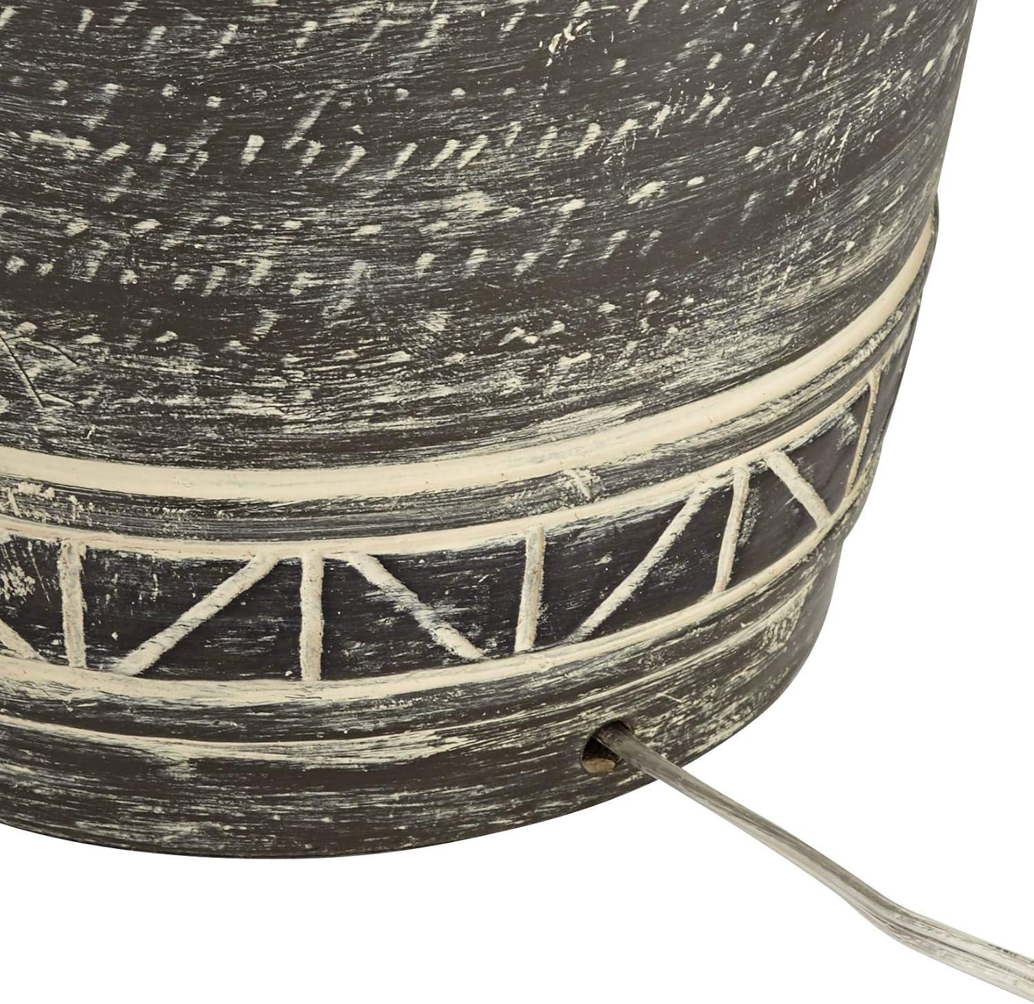 John Timberland Miguel Rustic Table Lamp Southwest 32" Tall Earth Tone Linen Drum Shade for Bedroom Living Room Bedside Nightstand Office Kids House