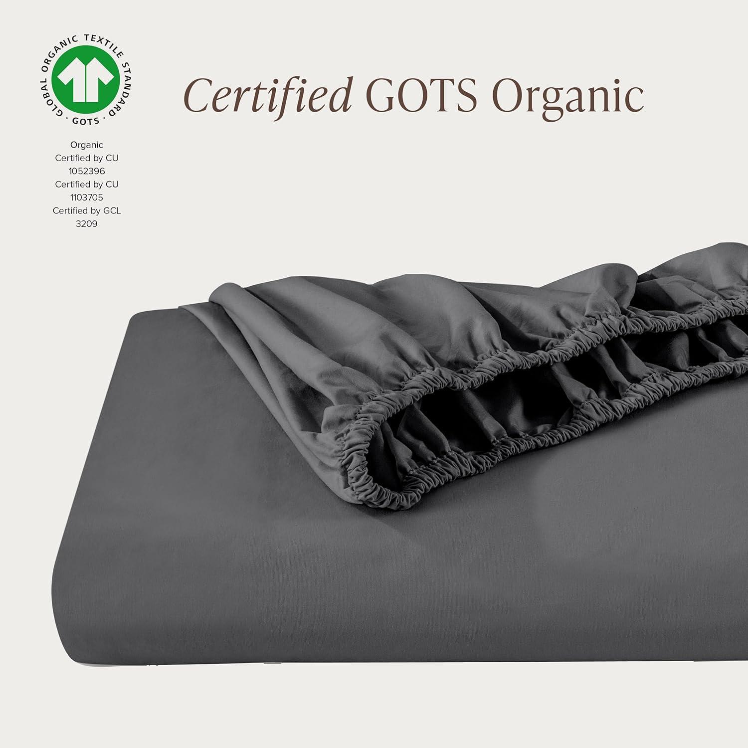 Bare Home 300 Thread Count Organic Cotton Percale Fitted Sheet