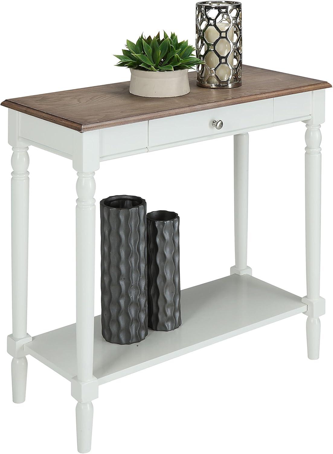 Driftwood and White 1-Drawer Hall Table with Shelf