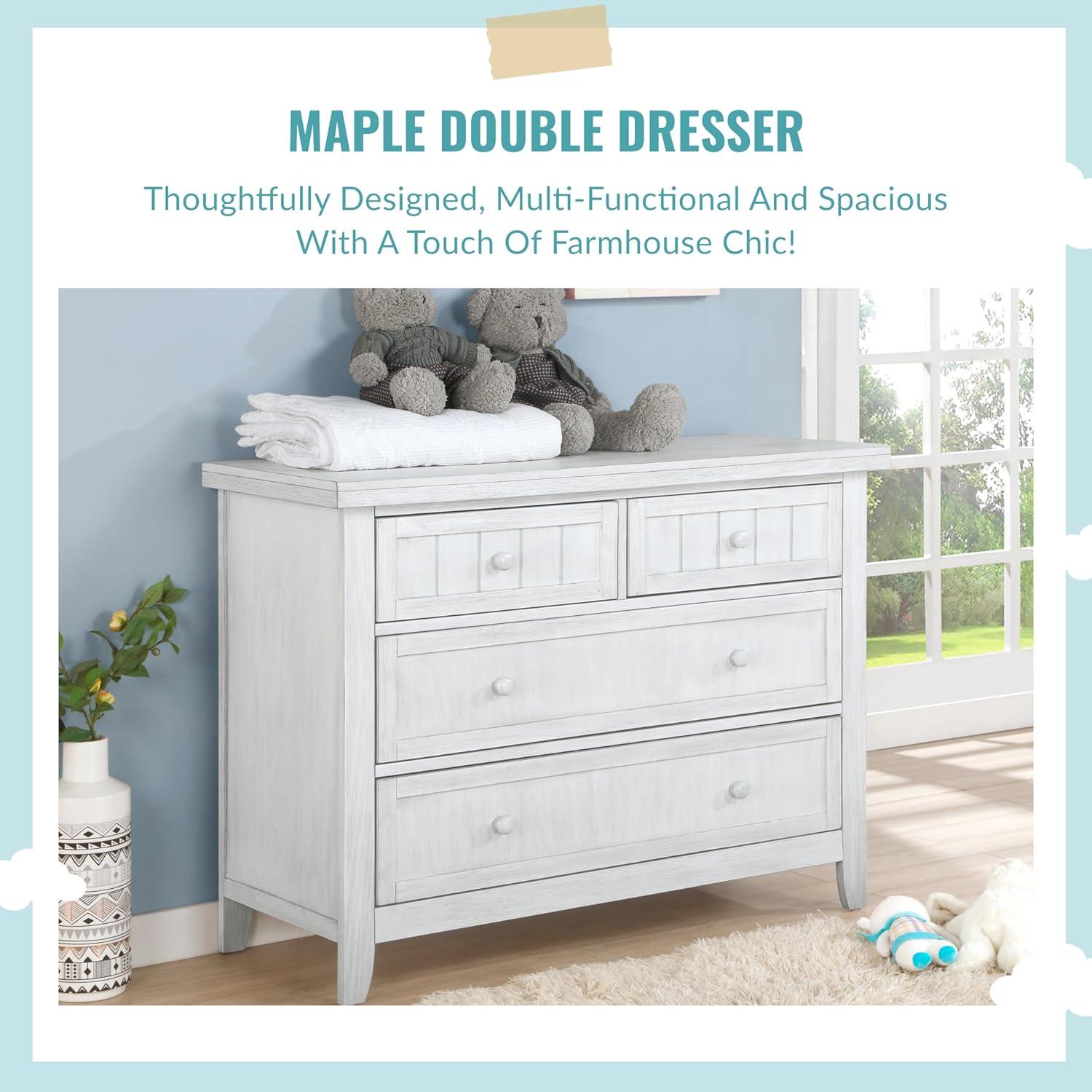 Dream On Me Maple Double Dresser, White