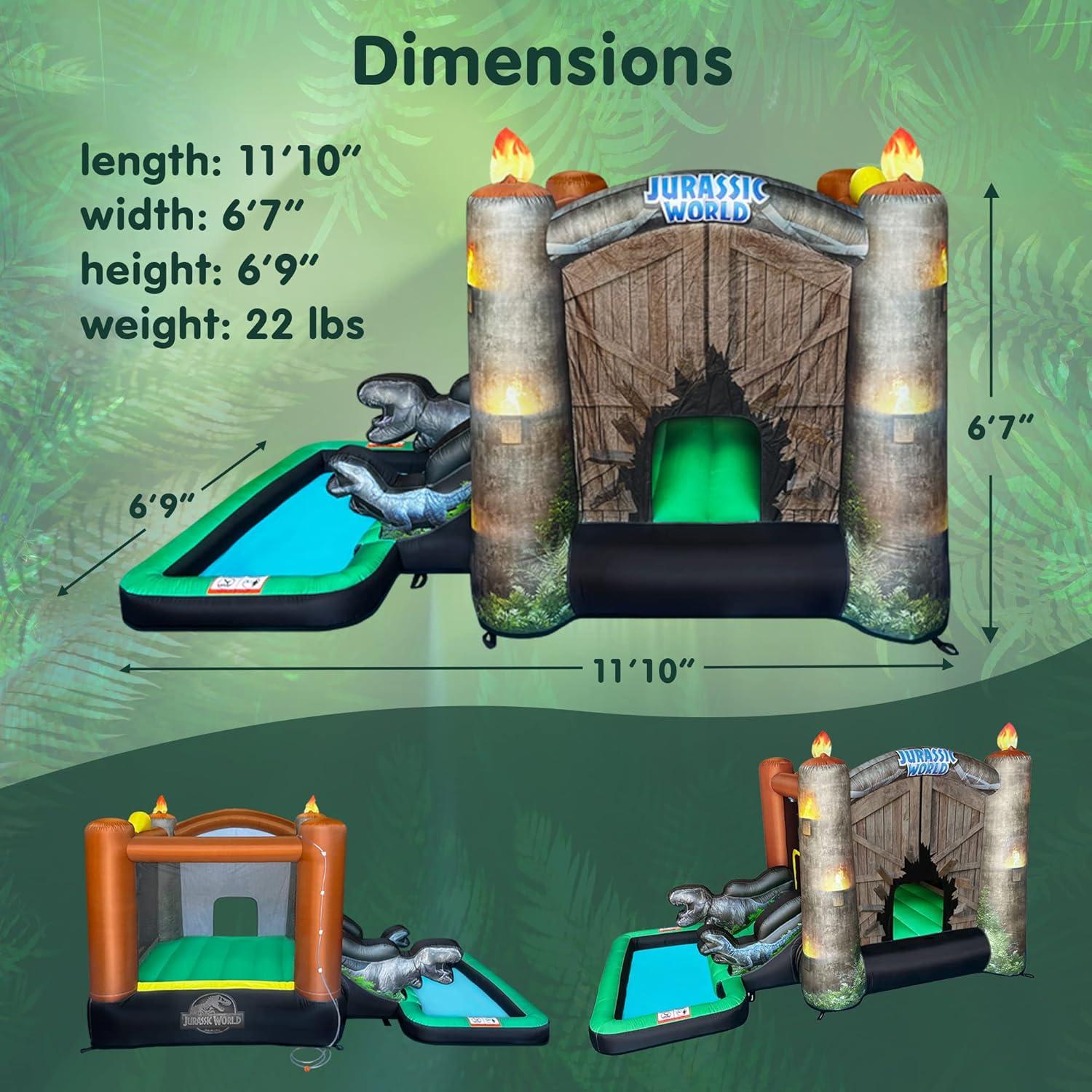 Jurassic World Inflatable Bounce House with Water Slide and Pool