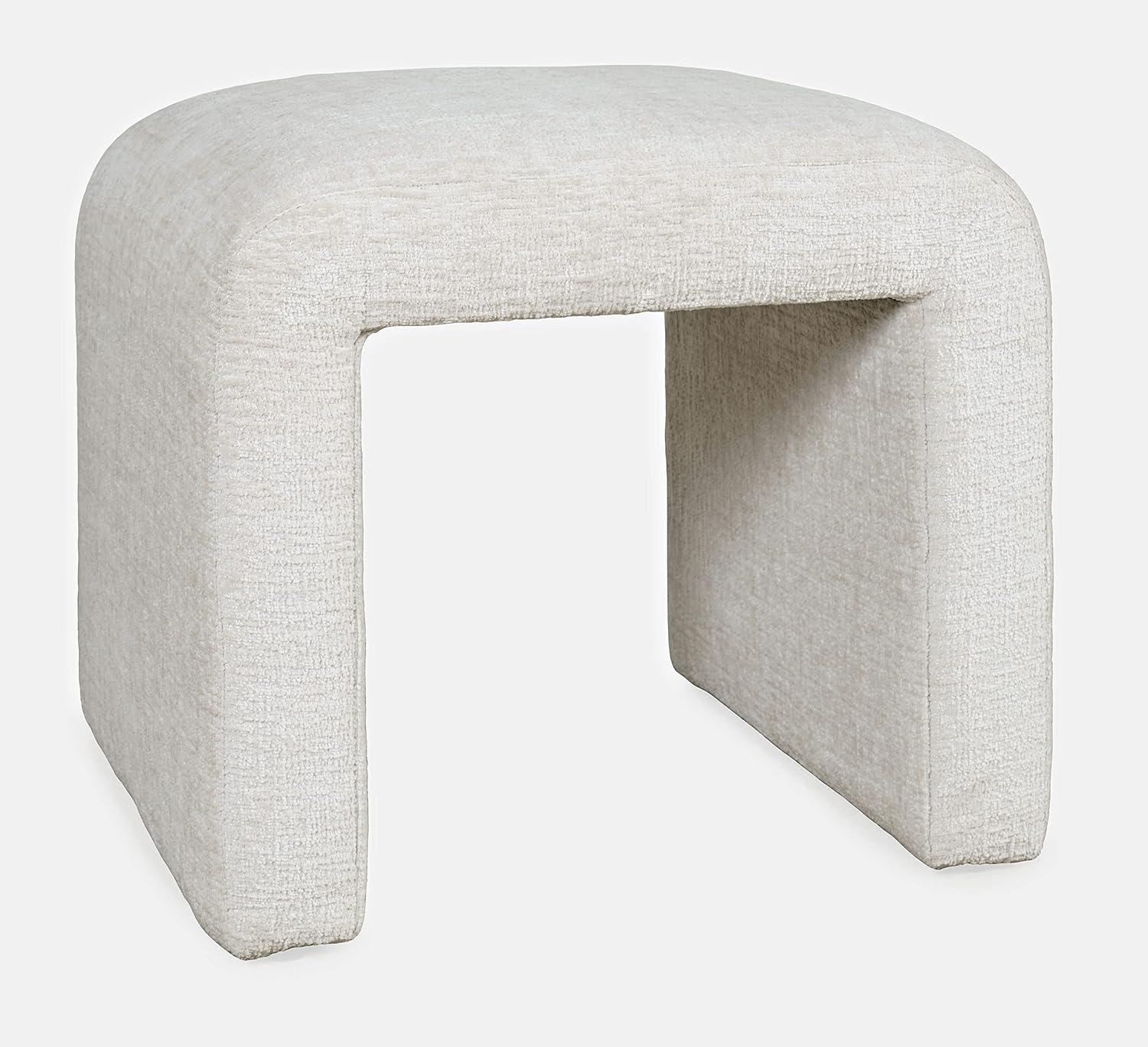 Jofran Sophia Modern Luxury Curved Upholstered Jacquard Petite Ottoman Bench - Set of 2