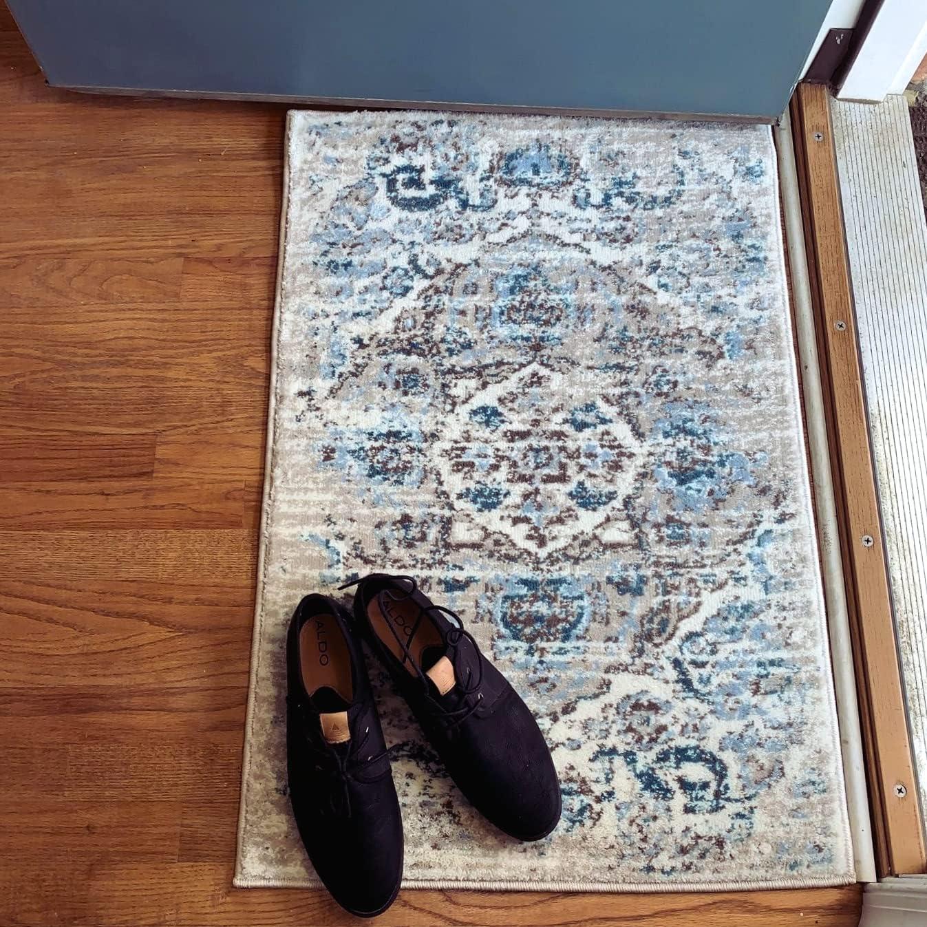 Luxe Weavers Victoria Collection Cream 2x3 Floral Area Rug