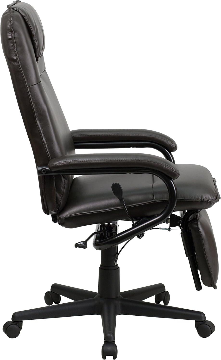 Flash Furniture High Back LeatherSoft Executive Reclining Ergonomic Swivel Office Chair with Arms