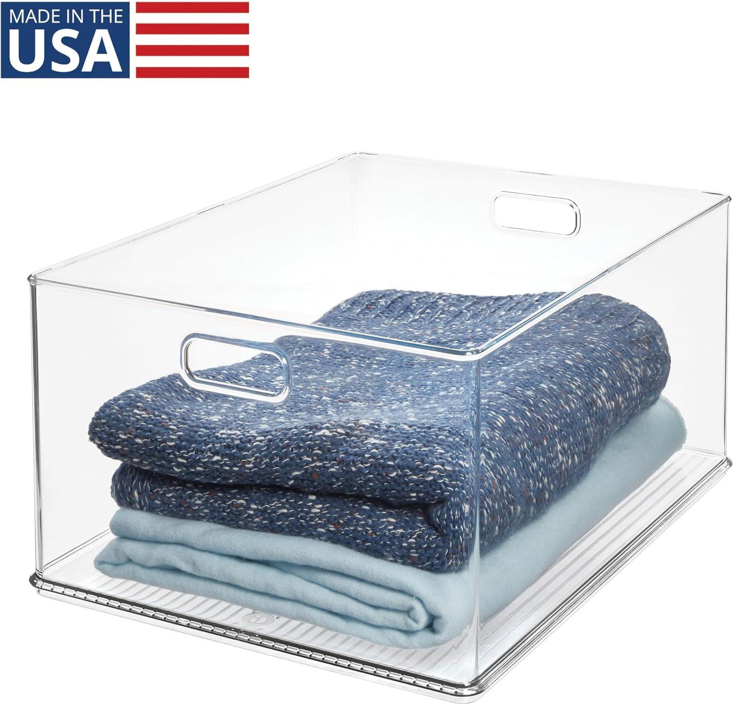 InterDesign iDesign Recycled Plastic Stackable Storage Bin with Handles - Clear