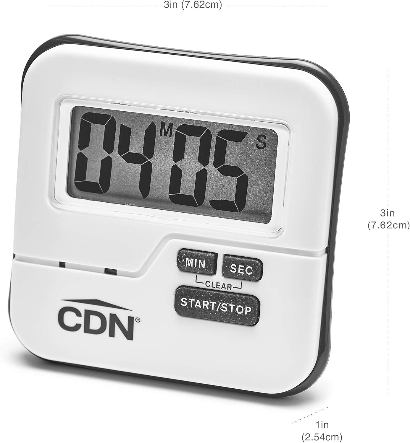 CDN White ABS Plastic Waterproof Digital Timer - 3"L x 3"W