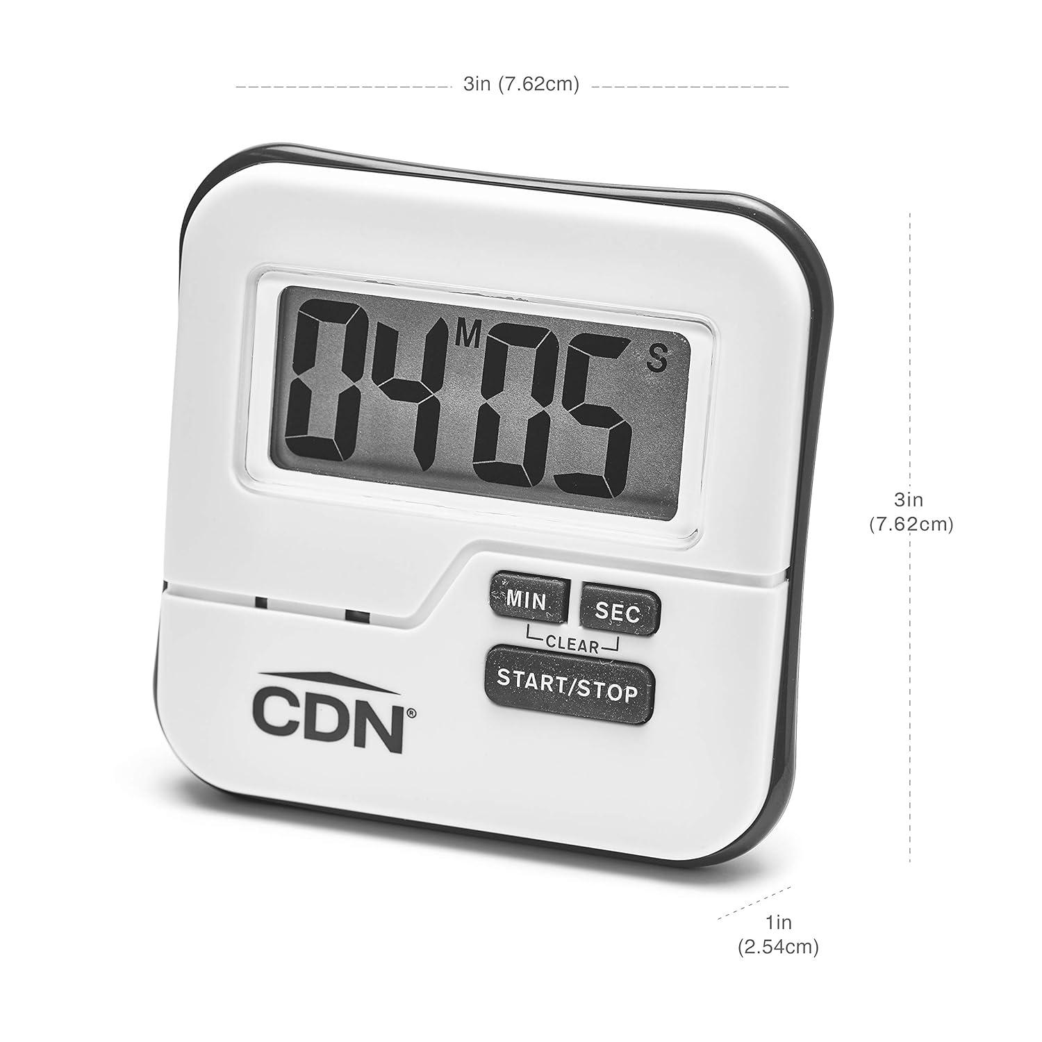 CDN White ABS Plastic Waterproof Digital Timer - 3"L x 3"W