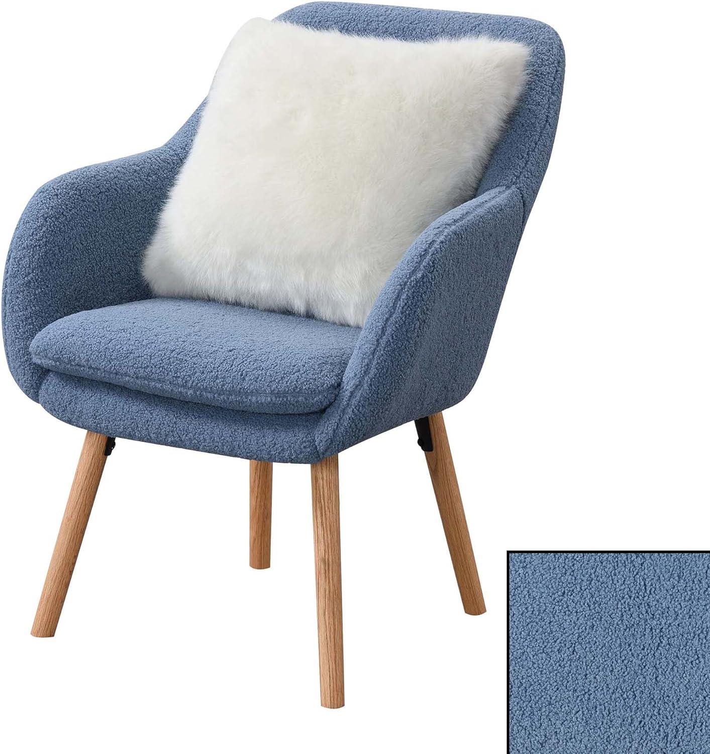 Convenience Concepts Take a Seat Charlotte Wingback Sherpa Accent Armchair, Sherpa Blue