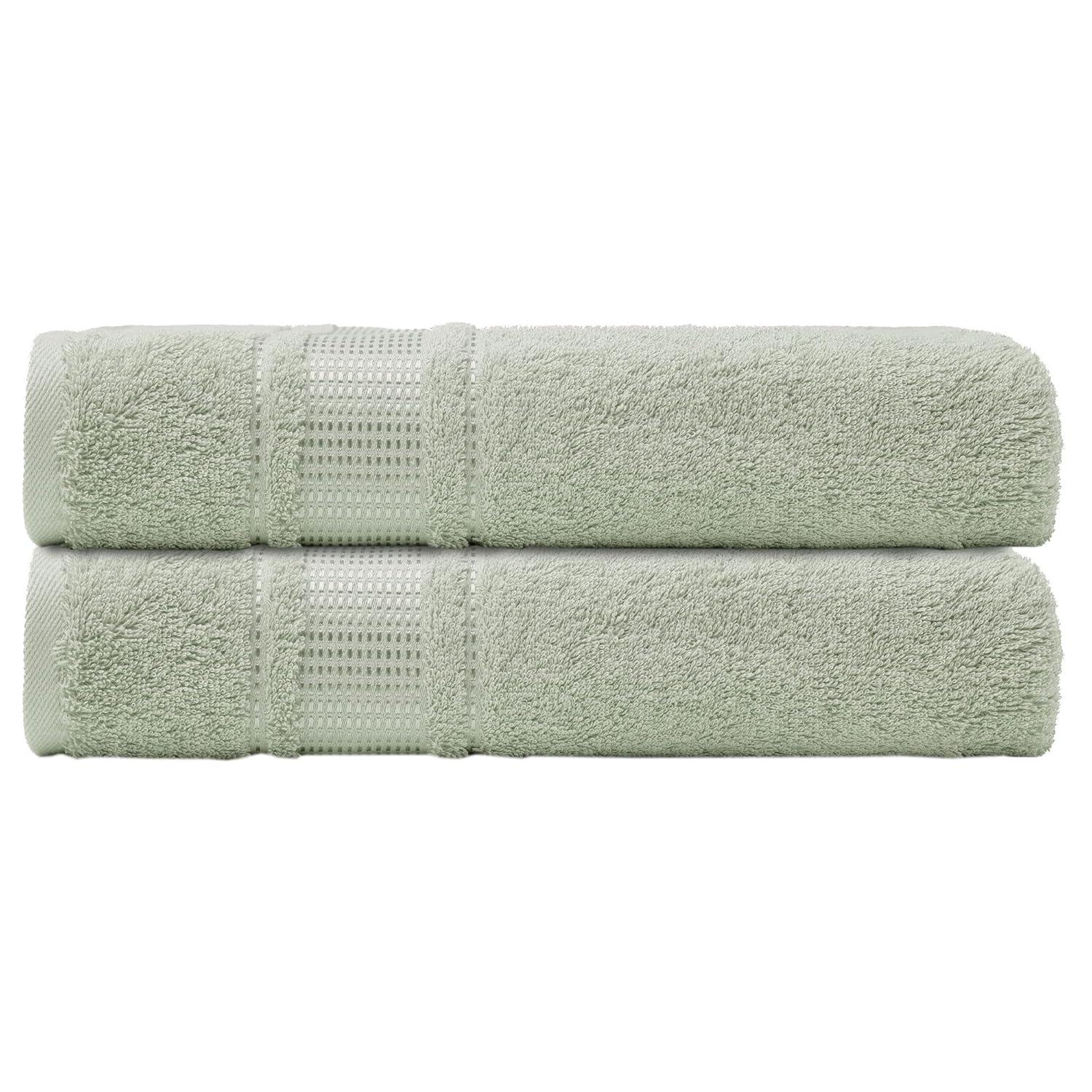 Melissa Linen, 2 Piece Hand Towel Pack Premium Cotton Soft Absorbent 20 x 35 in, Mint Green