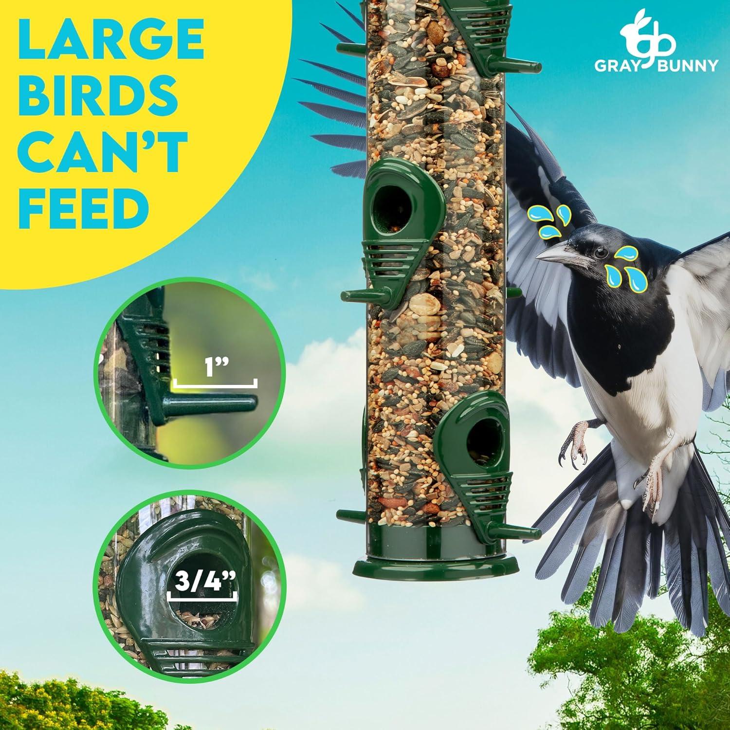 16-Inch Squirrel Proof Metal and Plastic Hanging Bird Feeder