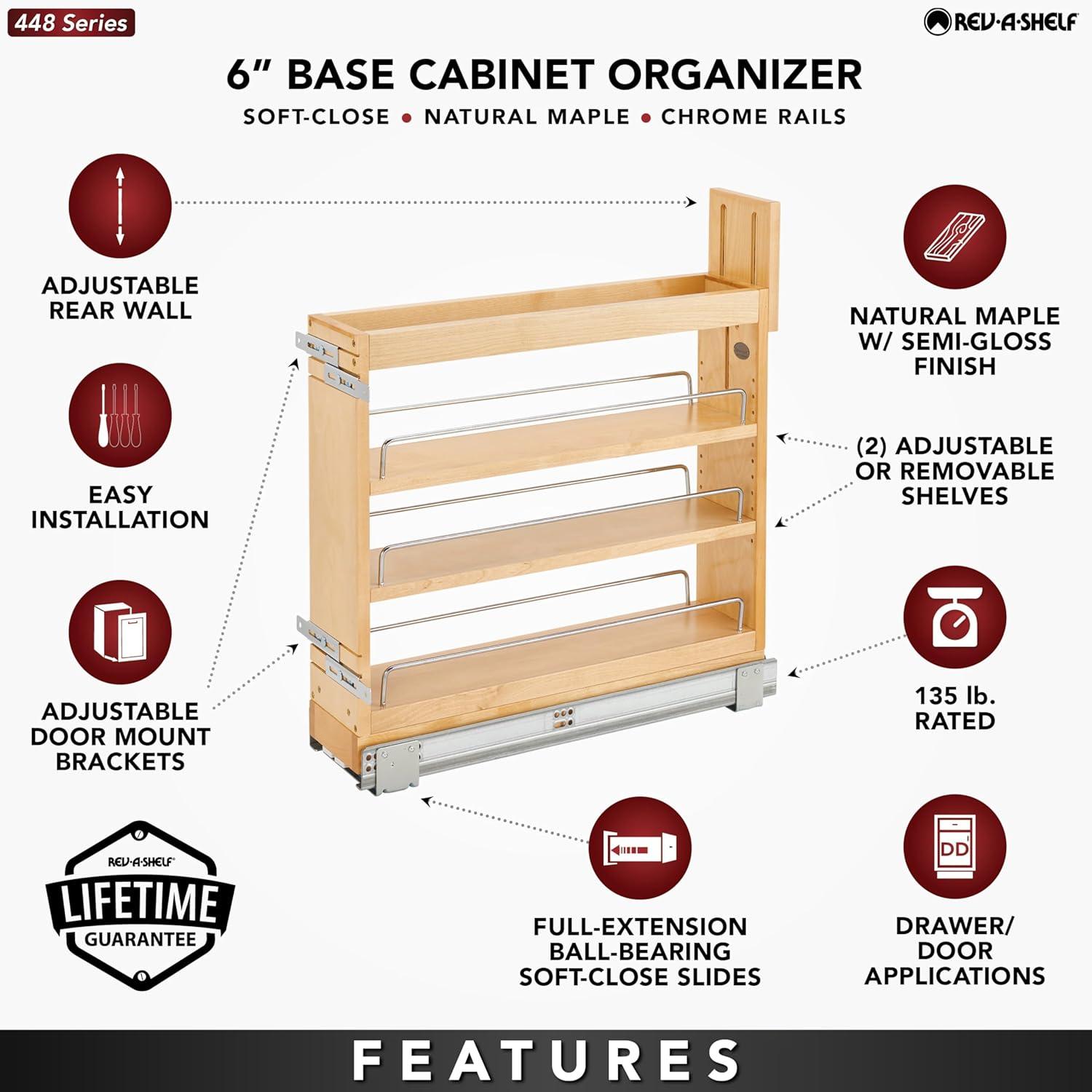 Rev-A-Shelf Door/ Drawer Base Cabinet Organizer Soft-Close