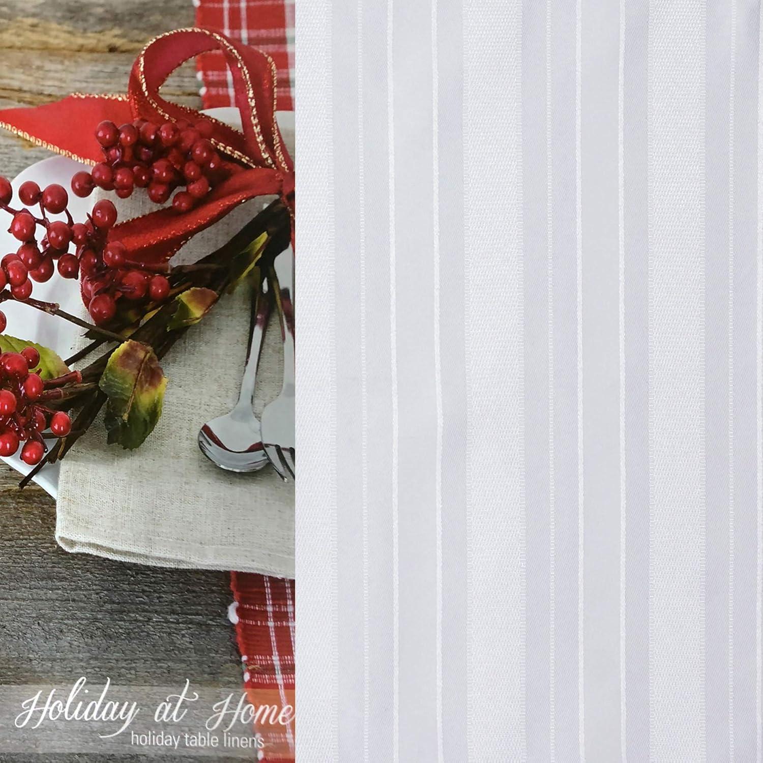 Elrene Denley Stripe Jacquard Stain Resistant Napkin Set of 4 - 17" x 17" - Elrene Home Fashions