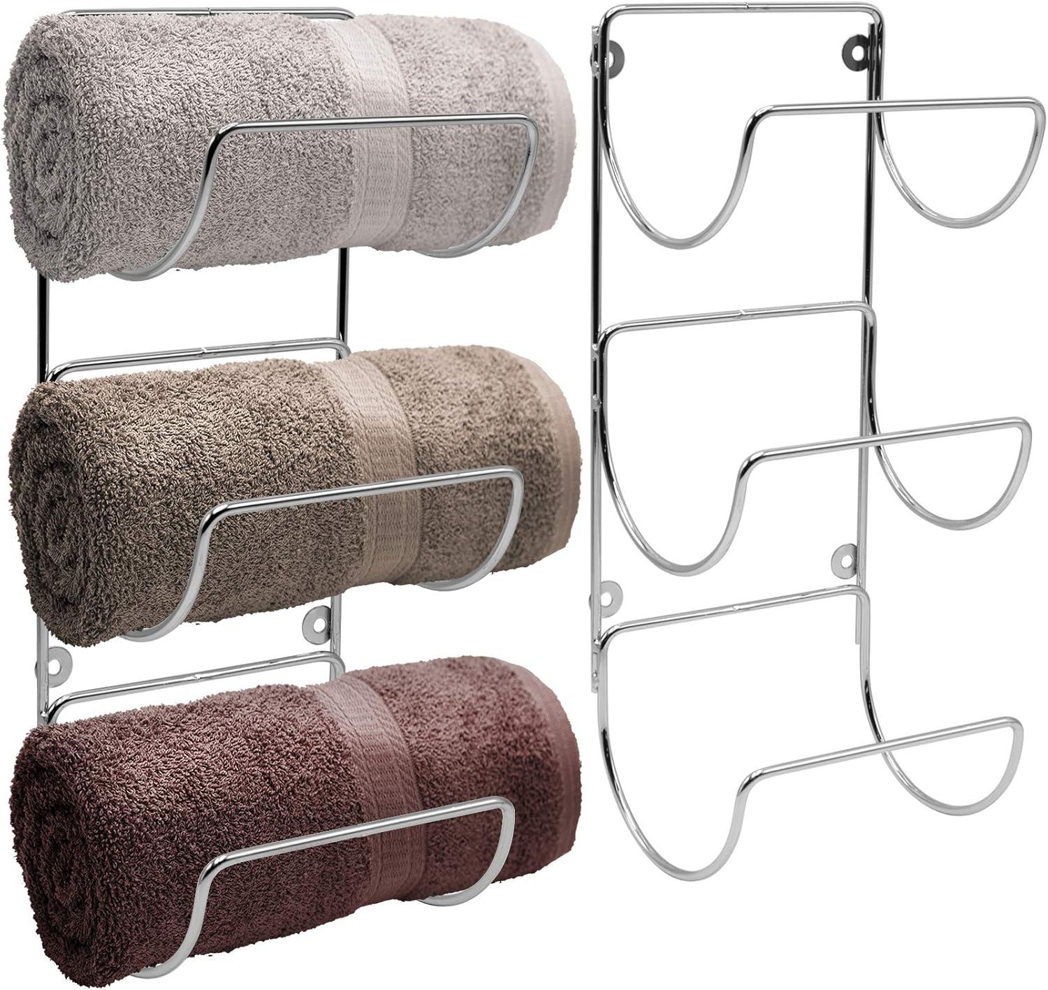 3 Level Iron Metal Towel Rack - Silver