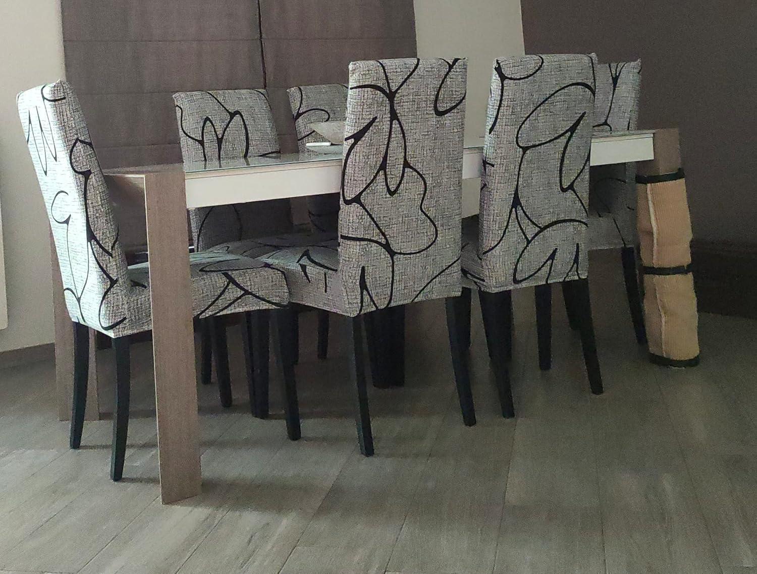 Chair Covers for Dining Room 4 Pack, Solid Stretch Dining Chair Covers, Washable Kitchen Slip Covers, Parson Chair Covers Set of 4 (Gray Lotus, 4 Pack)