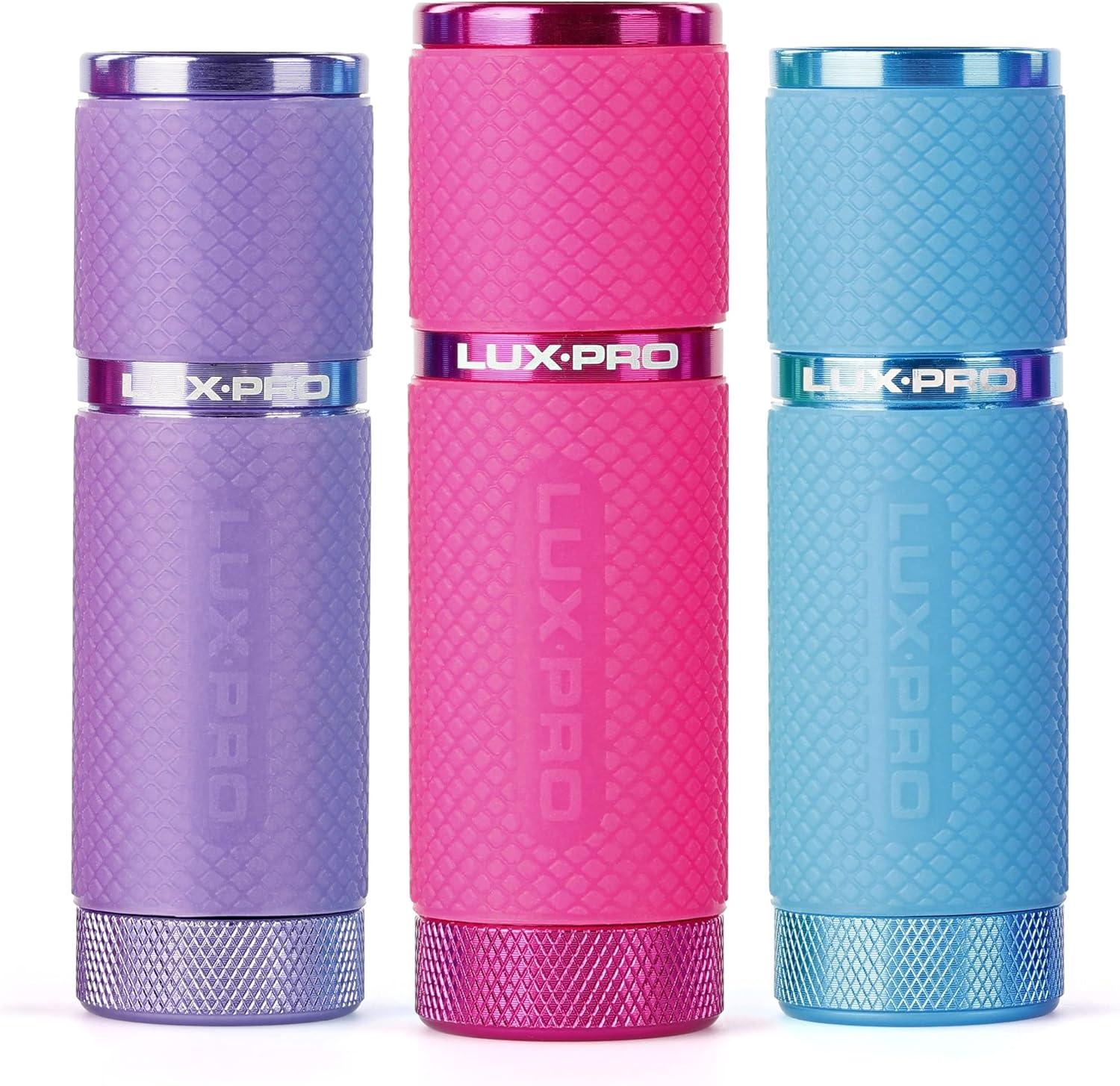 LuxPro Gels LED 40 Lumens Flashlight, 3 Pack Pink, Purple, Blue, LP395-PUB-A