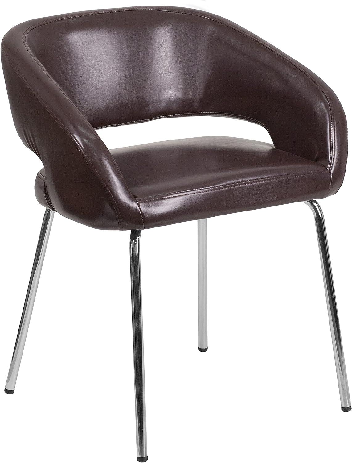 Flash Furniture Fusion Series Contemporary LeatherSoft Side Reception Chair with Chrome Legs