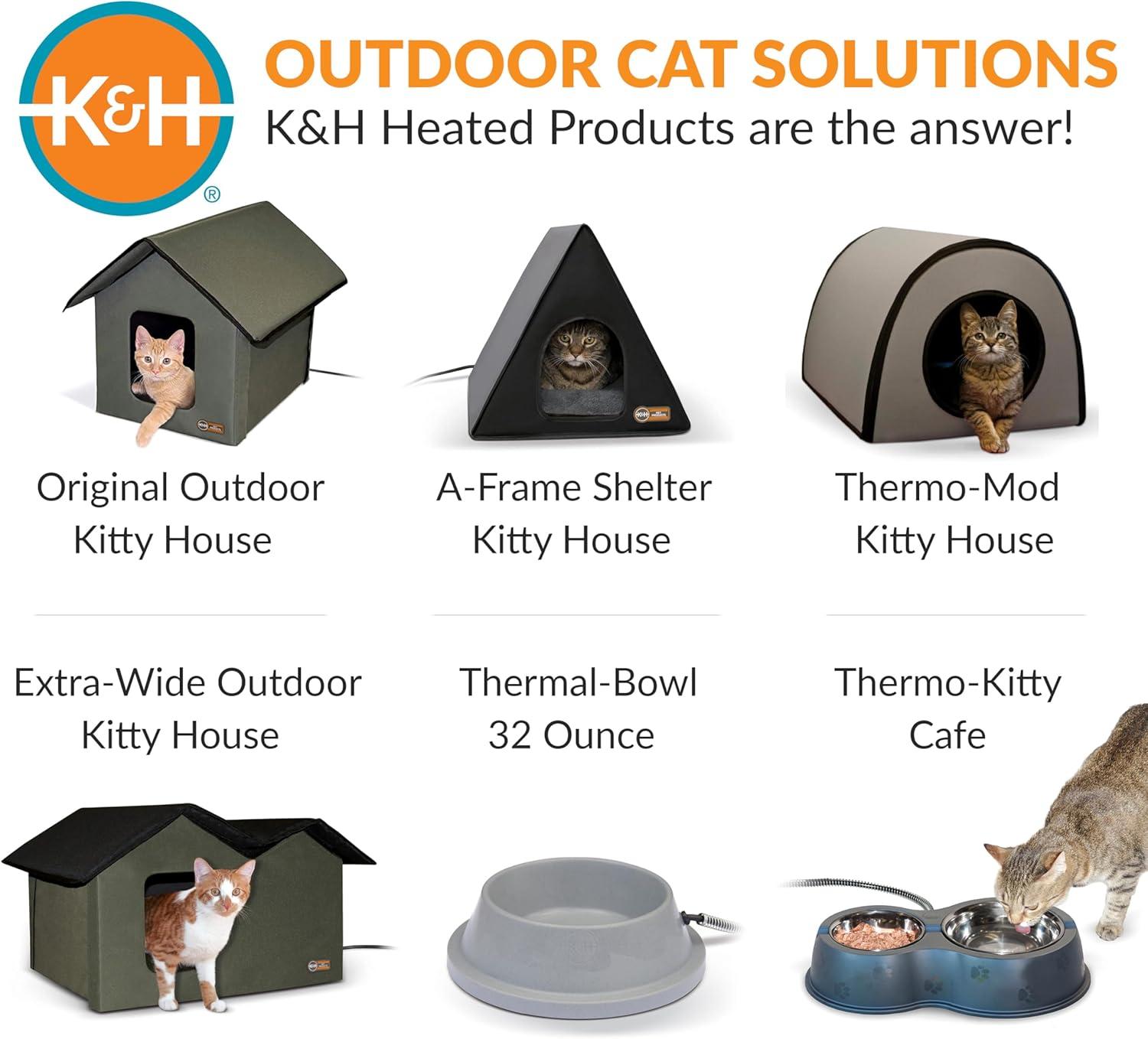 K&H Pet Products Thermal-Bowl 32oz. Slate Gray 12W