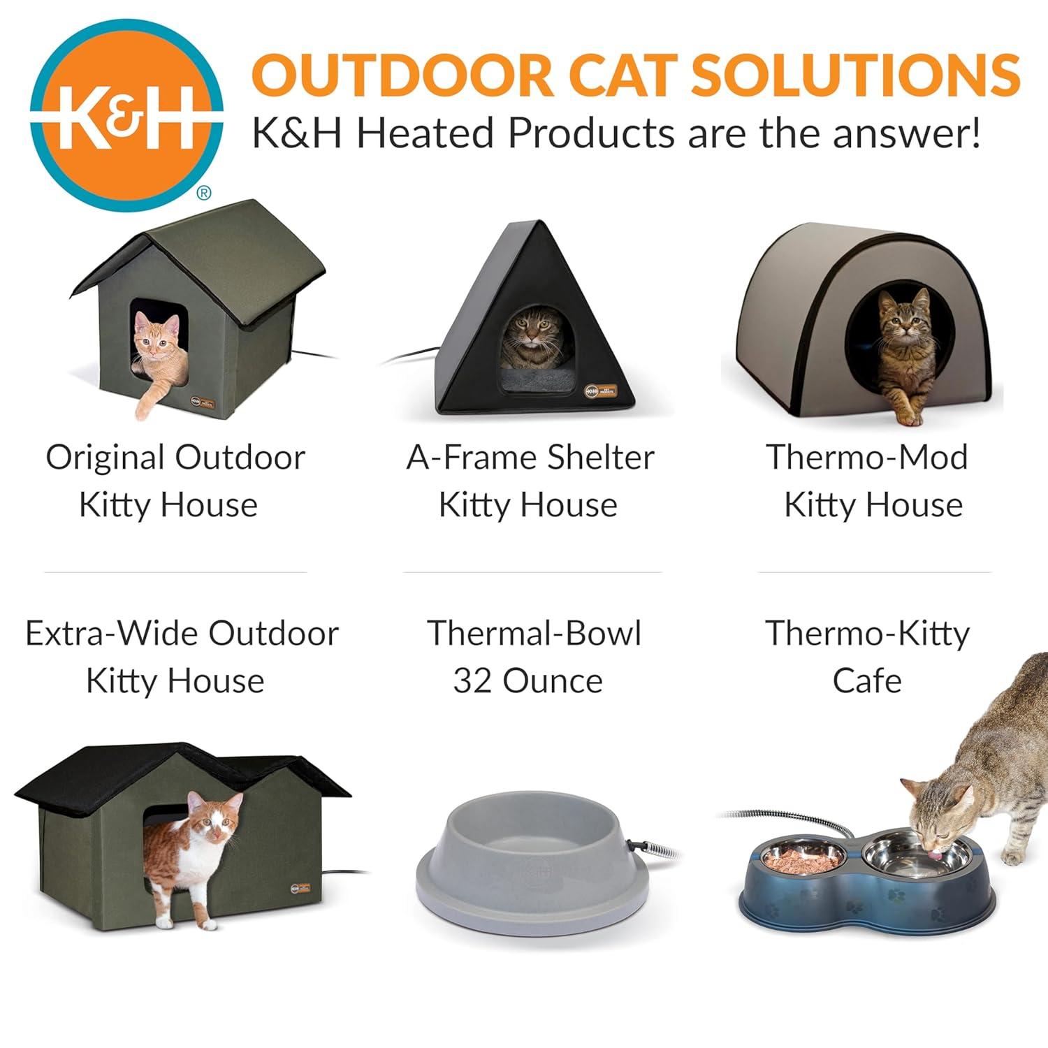 K&H Pet Products Thermal-Bowl 32oz. Slate Gray 12W