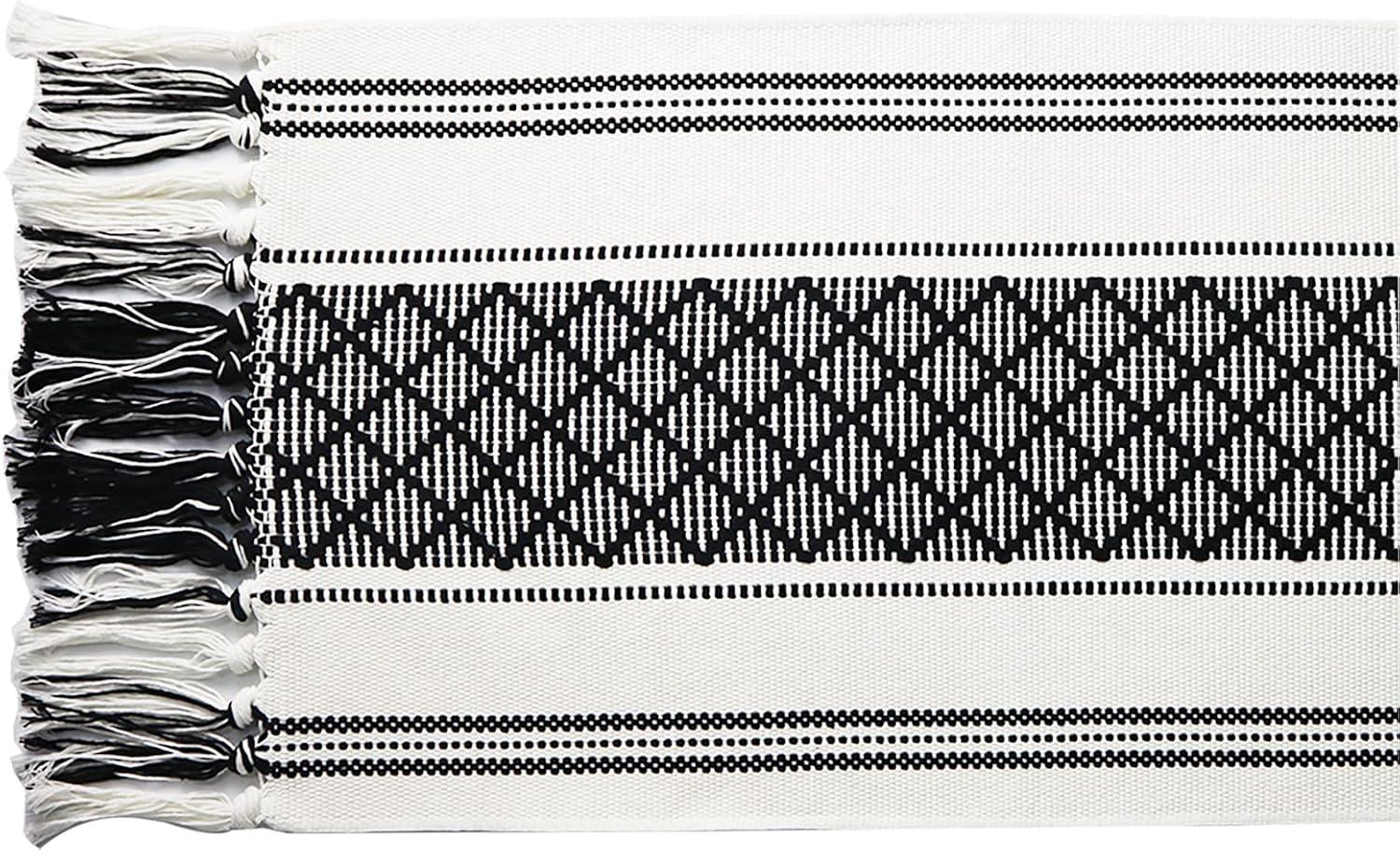 Oveesha Boho Cotton Woven Table Runner With Tassels