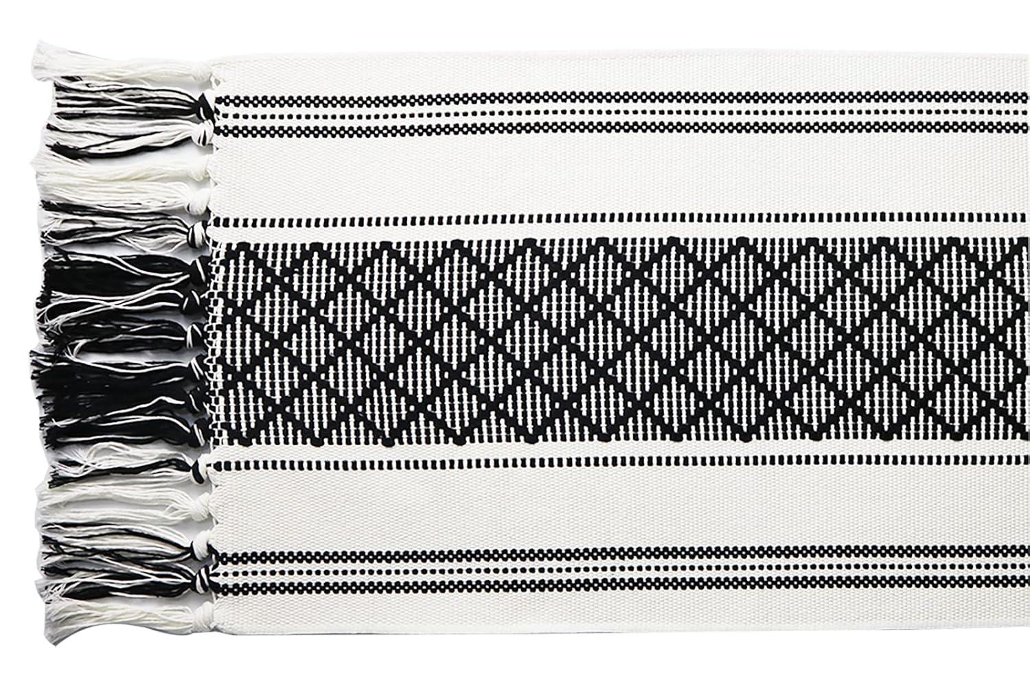 Oveesha Boho Cotton Woven Table Runner With Tassels