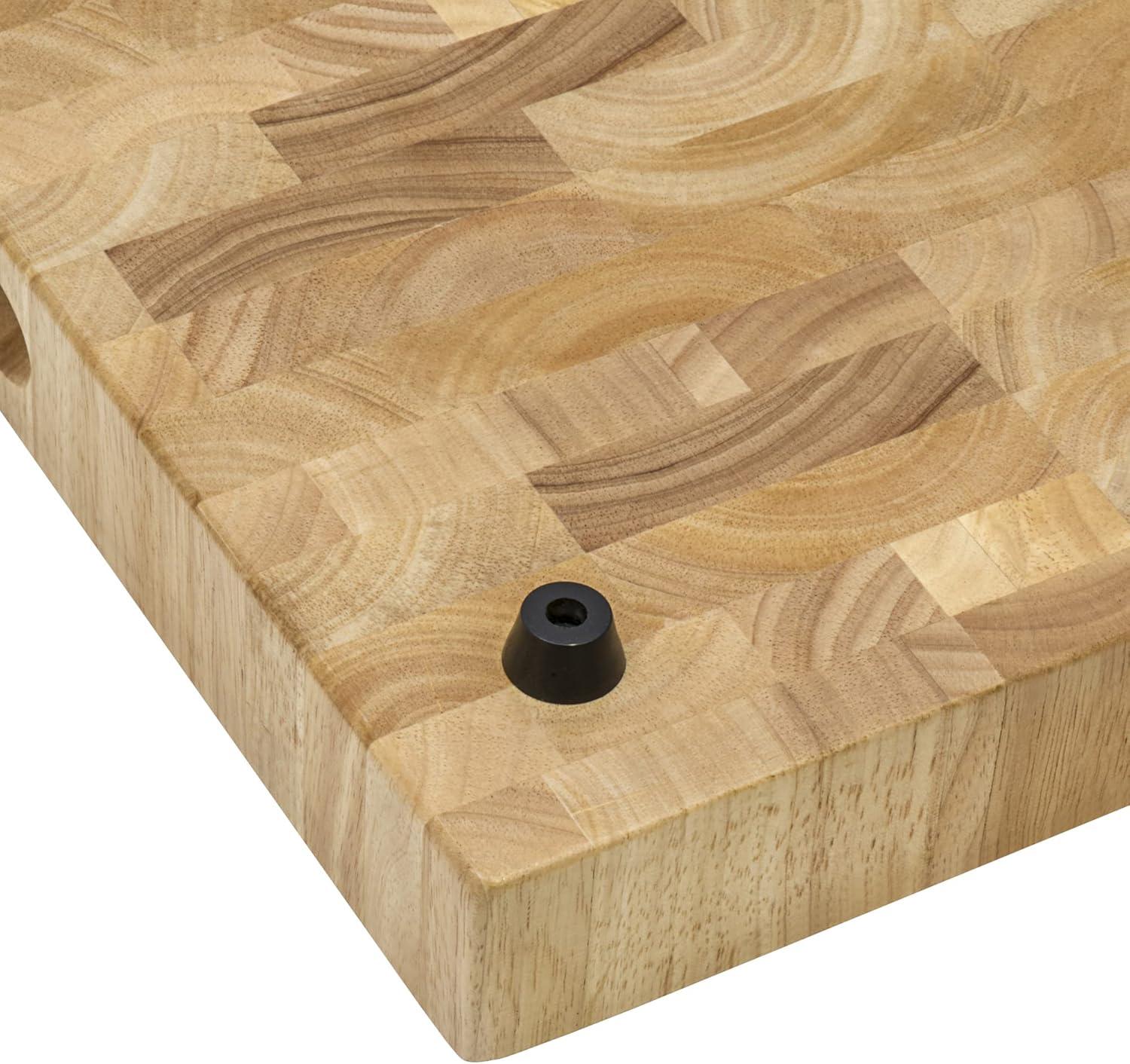 Ruvati Rva2445 Accessories 17" L X 16" W X 2" H End-Grain Teak Butcher Block Solid Wood