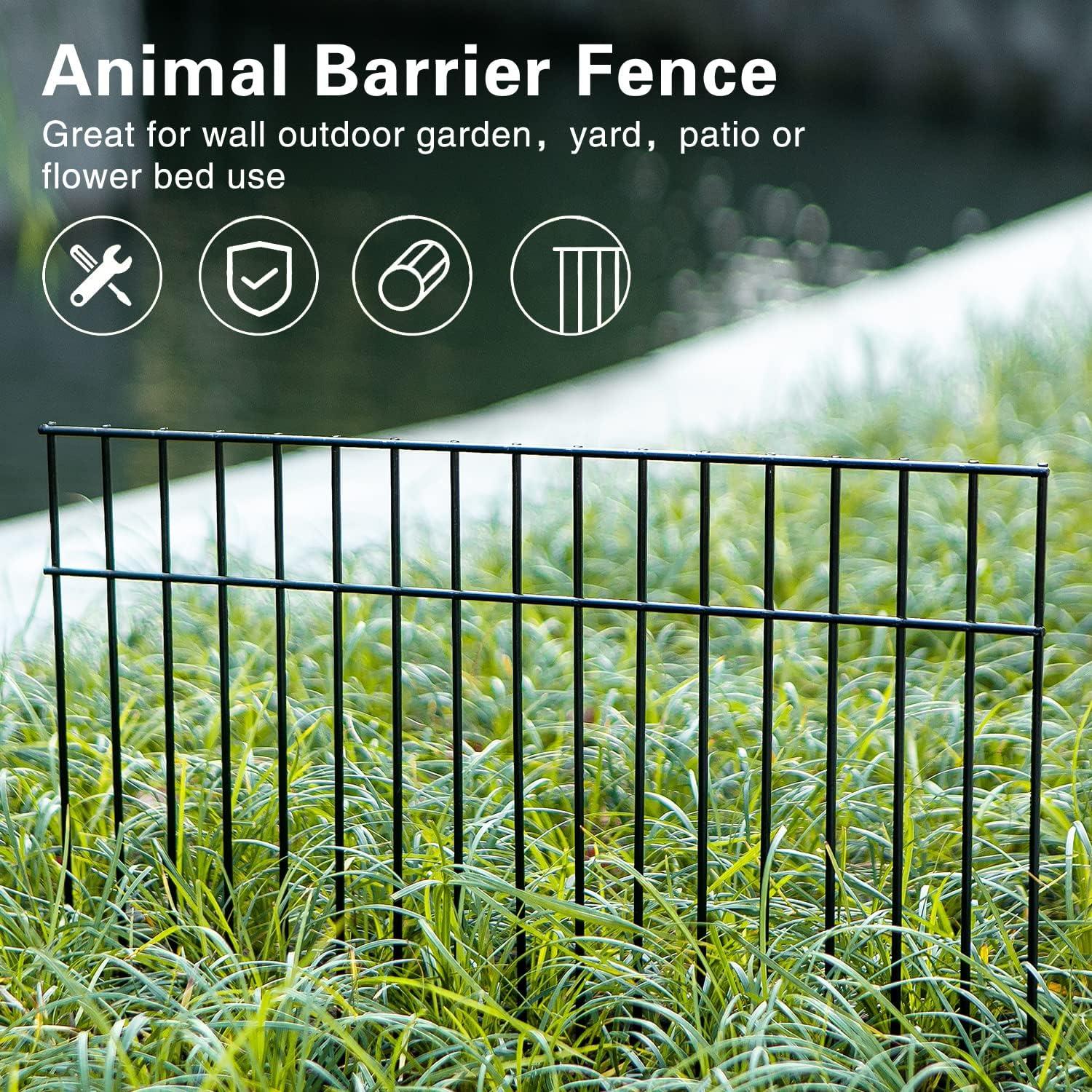 24x15-inch Black Coated Metal Animal Barrier Fence