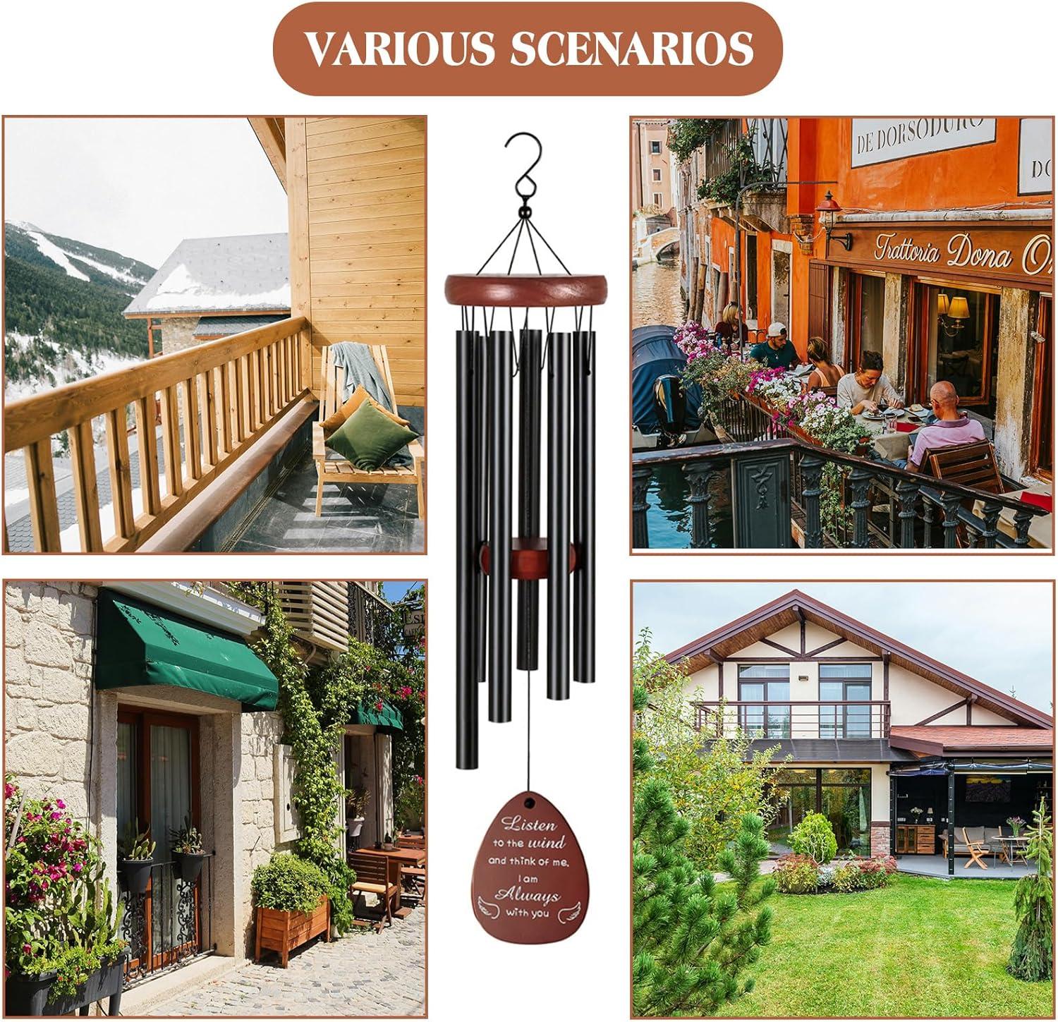 Sympathy Gifts for Loss of Loved One 32" Memorial Wind Chimes for Loss of Loved One Bereavement Condolence Gifts Sympathy Windchimes Memory Wind Chime with Memorial Card