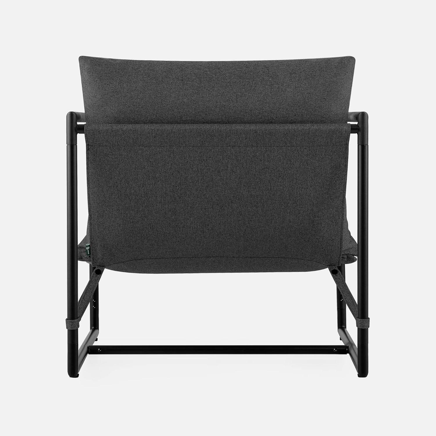 Zinus Aidan Metal Framed Indoor Sling Accent Chair, Dark Grey