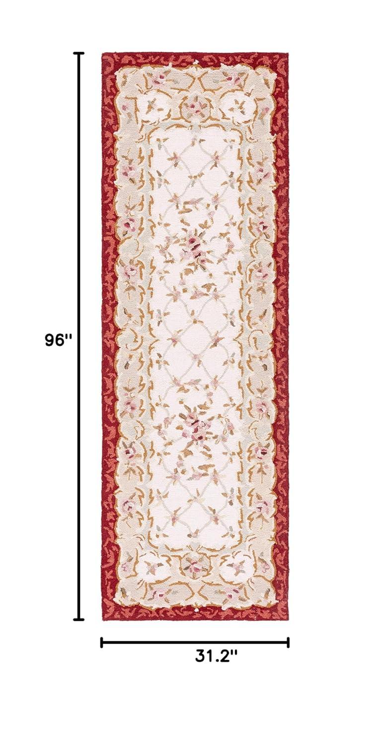 Chelsea HK73 Handmade Area Rug - 6'x9' - Ivory/Burgundy - Safavieh