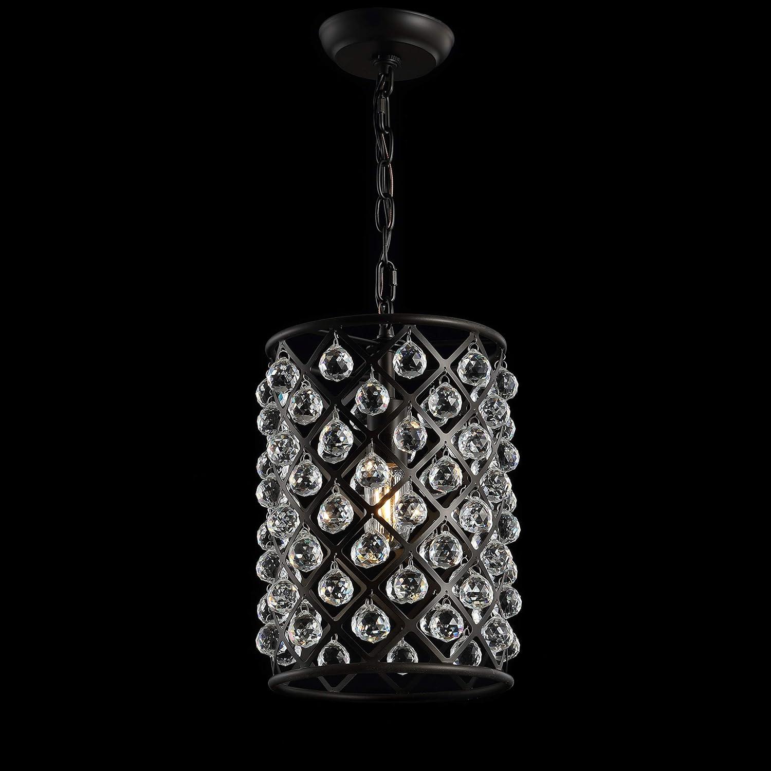 Gabrielle 10" Crystal and Bronze LED Pendant Light