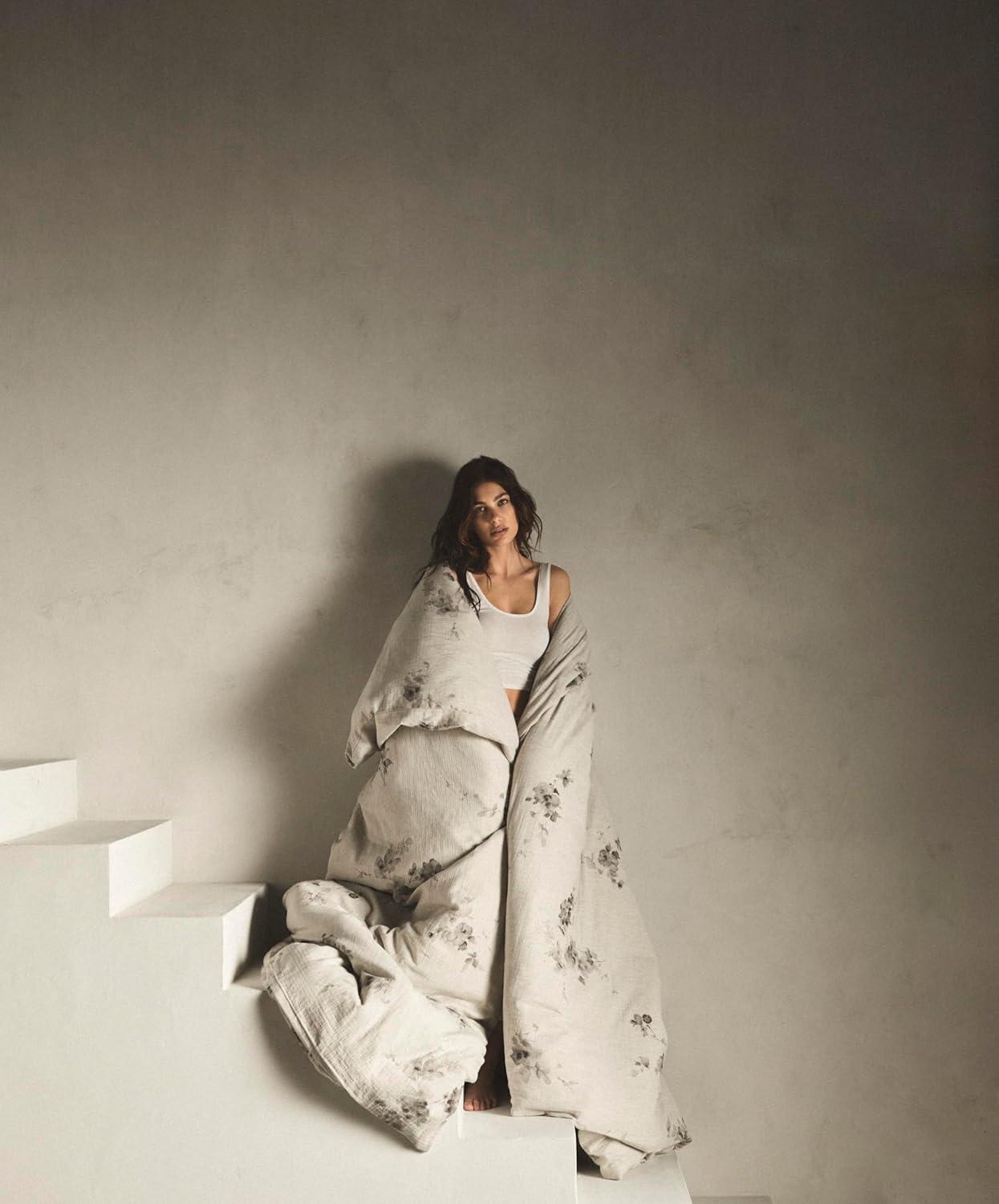 Calvin Klein Calvin Klein Aquarelle Floral Cotton Grey Comforter Set