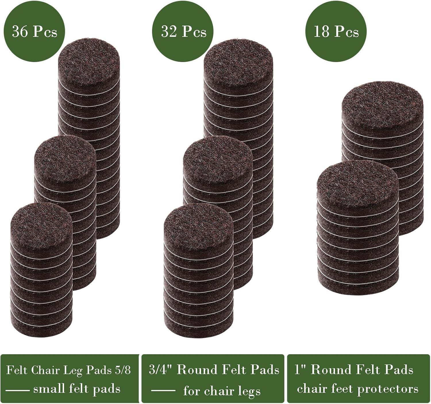 Fursafe&Q Felt Furniture Pads, Furniture Felt Pads for Hardwood Floors -Self Adhesive Chair Leg Floor Protectors, Protect from Nicks, Dents and Scratches, Chair Feet Protectors 136 Pcs Chair Feet