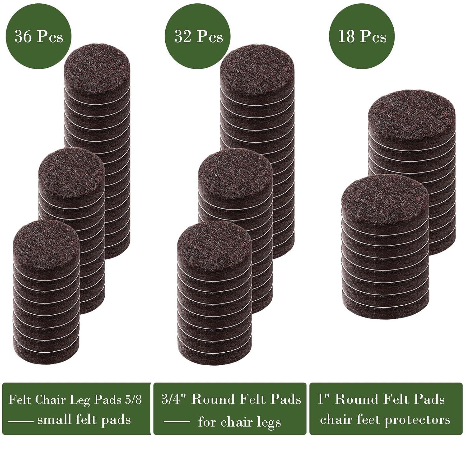 Fursafe&Q Felt Furniture Pads, Furniture Felt Pads for Hardwood Floors -Self Adhesive Chair Leg Floor Protectors, Protect from Nicks, Dents and Scratches, Chair Feet Protectors 136 Pcs Chair Feet