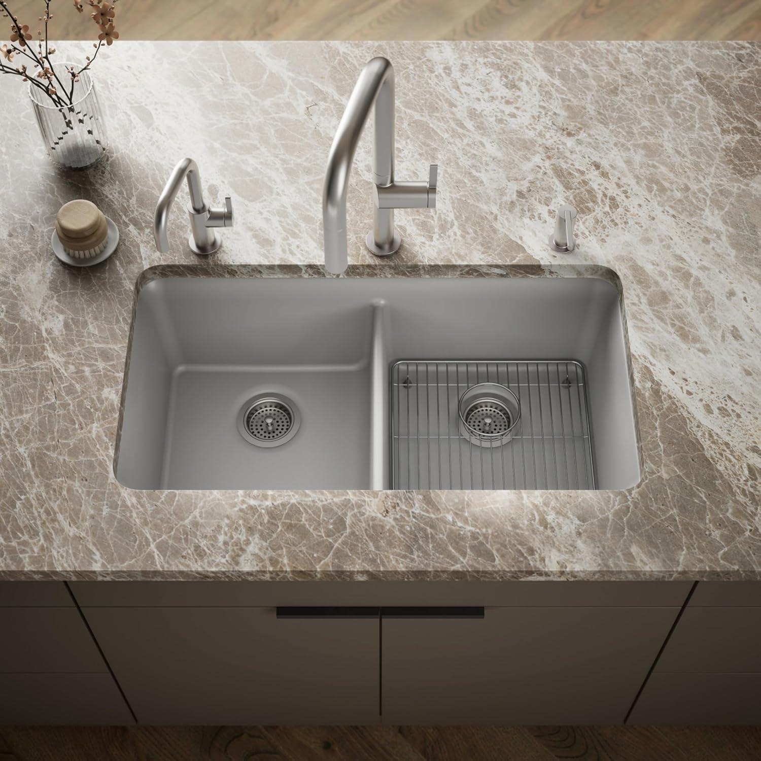 Cairn® 34" L x 18" W Under-Mount Double-Equal Kitchen Sink