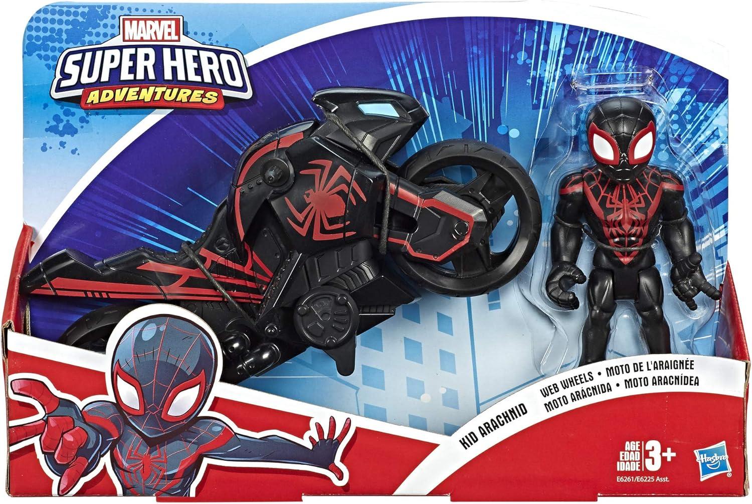 Kid Arachnid Black and Red Action Figure with Motorcycle