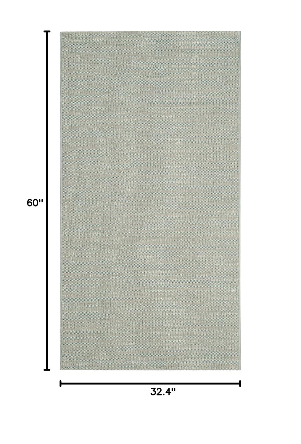 Courtyard CY6576 Power Loomed Indoor/Outdoor Accent Rug - Aqua/Cream - 2'7"x5' - Safavieh.