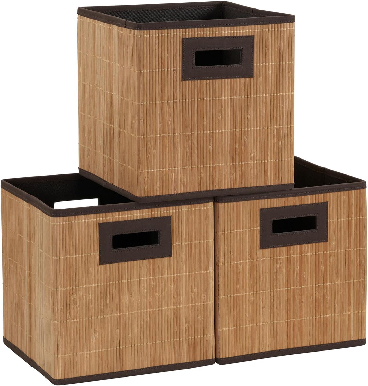 Household Essentials Bamboo Bin (Set of 3)