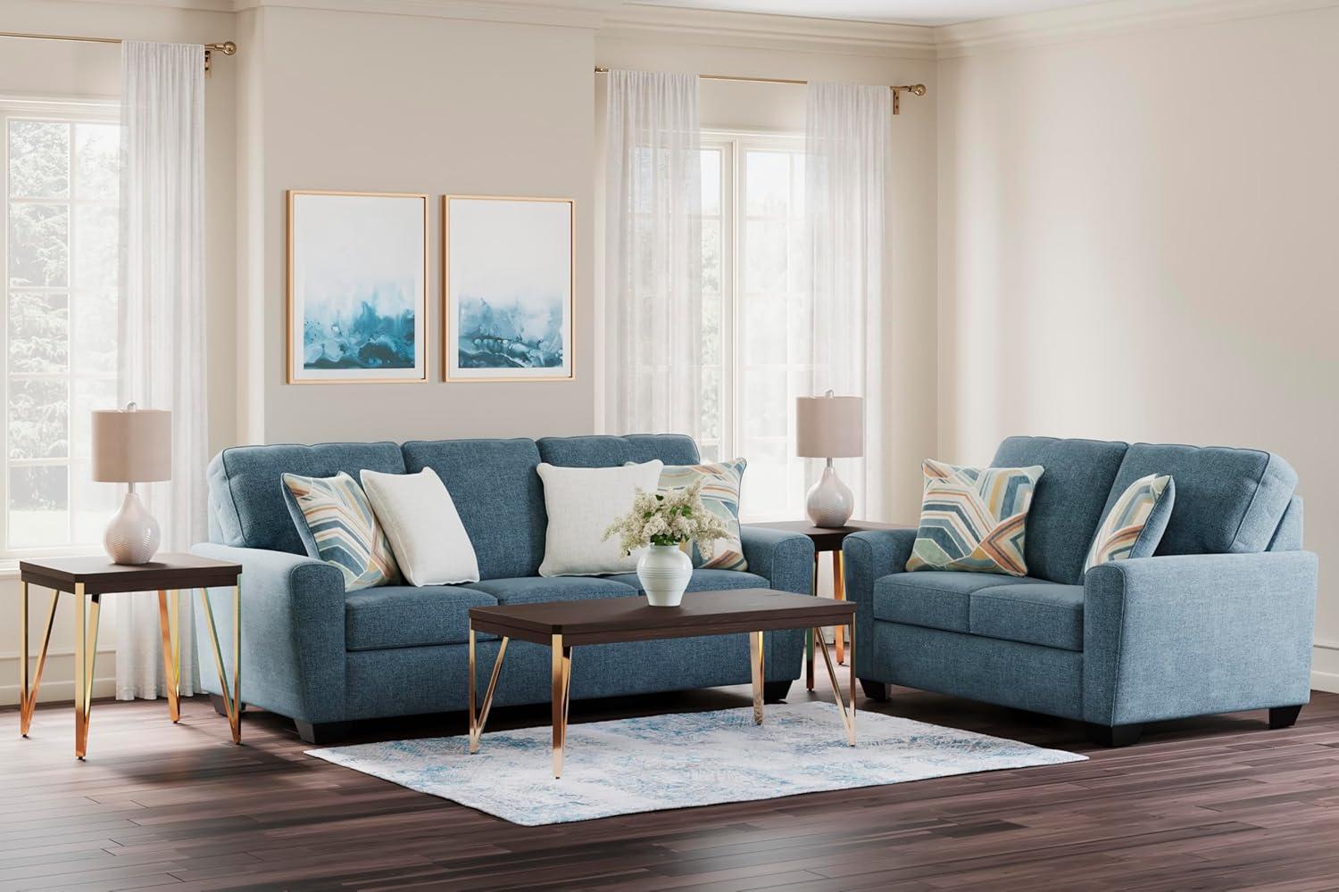 Signature Design by Ashley Cashton Blue Loveseat