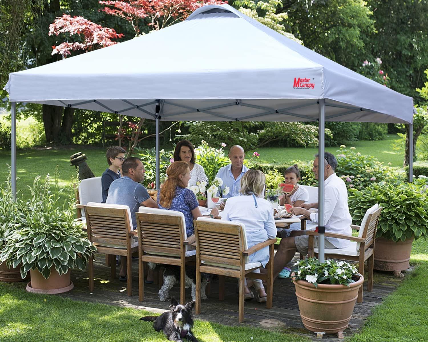 MASTERCANOPY Durable Pop-up Canopy Tent with Roller Bag (10x10, White)