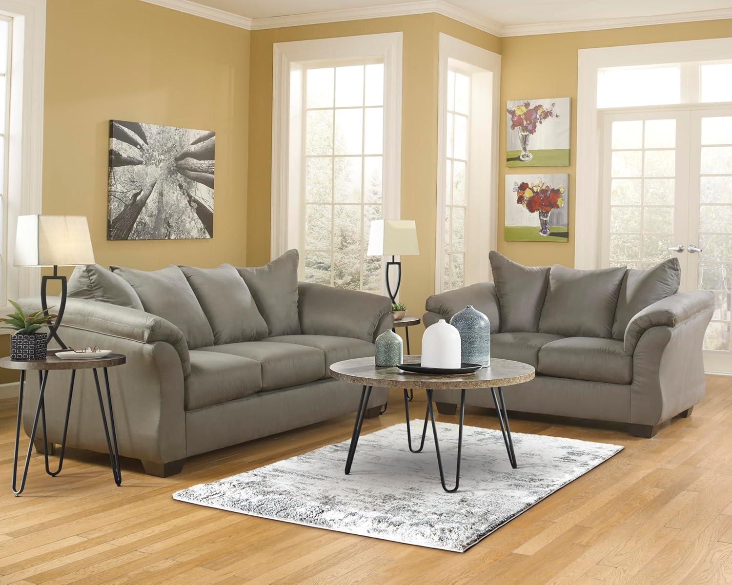 Signature Design by Ashley Darcy Fabric Loveseat in Cobblestone