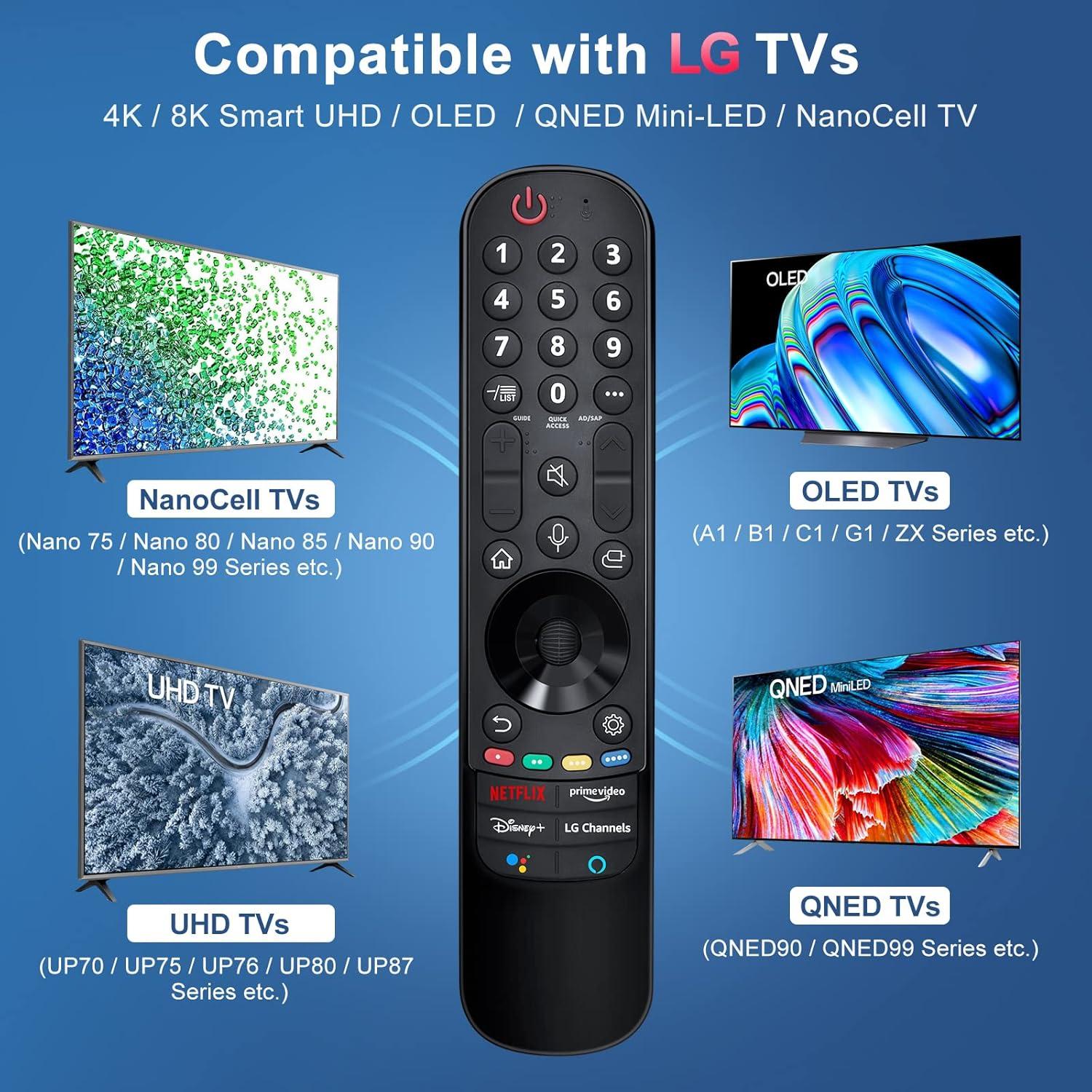 Voice Remote Control for LG Smart TV, Siawclub Magic-Replacement Remote with Pointer and Voice Function, for LG UHD OLED QNED NanoCell 4K 8K Smart TV