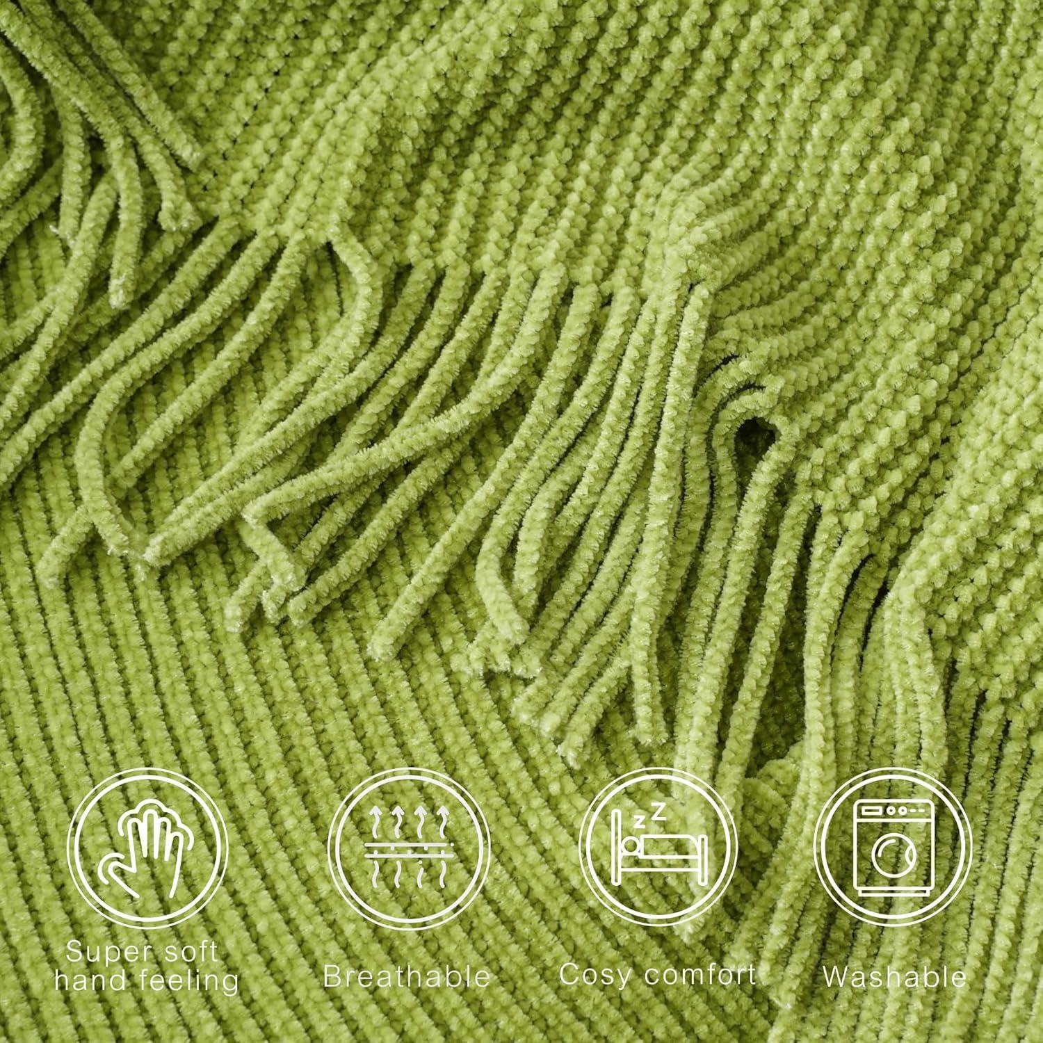 Battilo Orange Throw Blanket with Fringe Geometric Bed Salmon Knit Throws for Couch,Fall Blanket,50"x60"