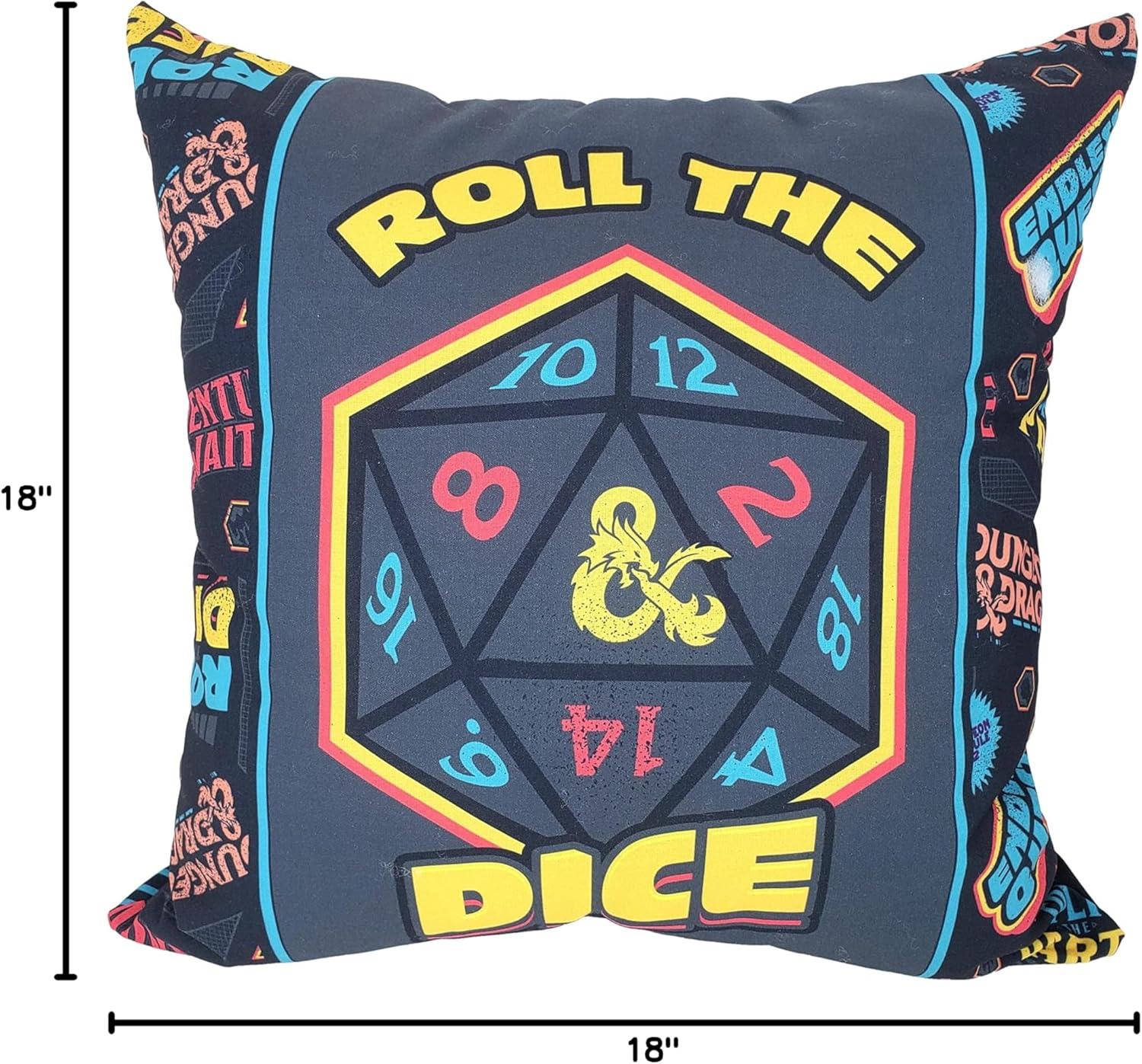Northwest Dungeons & Dragons Pillow, 18" x 18", Roll The Dice