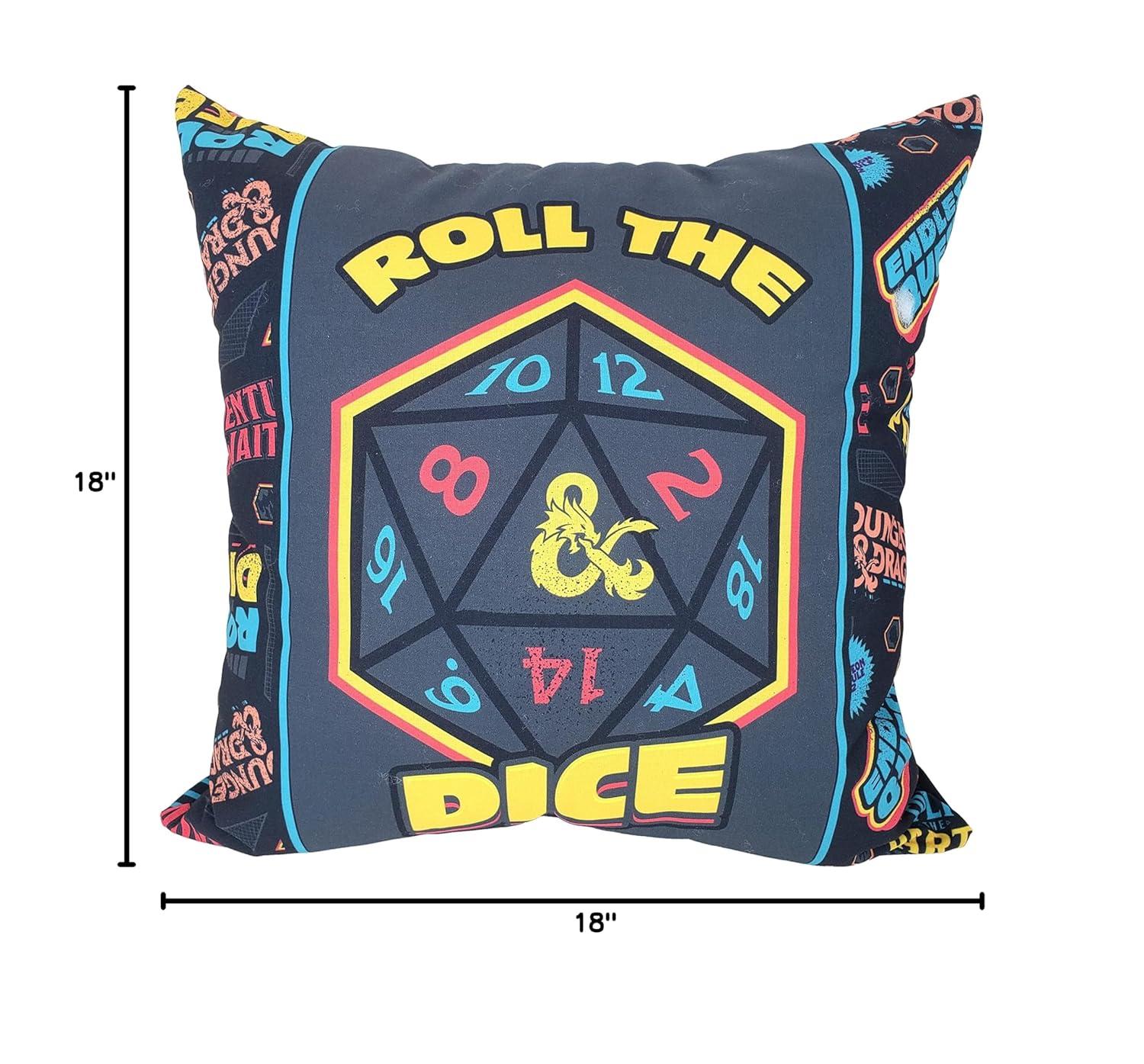 Northwest Dungeons & Dragons Pillow, 18" x 18", Roll The Dice